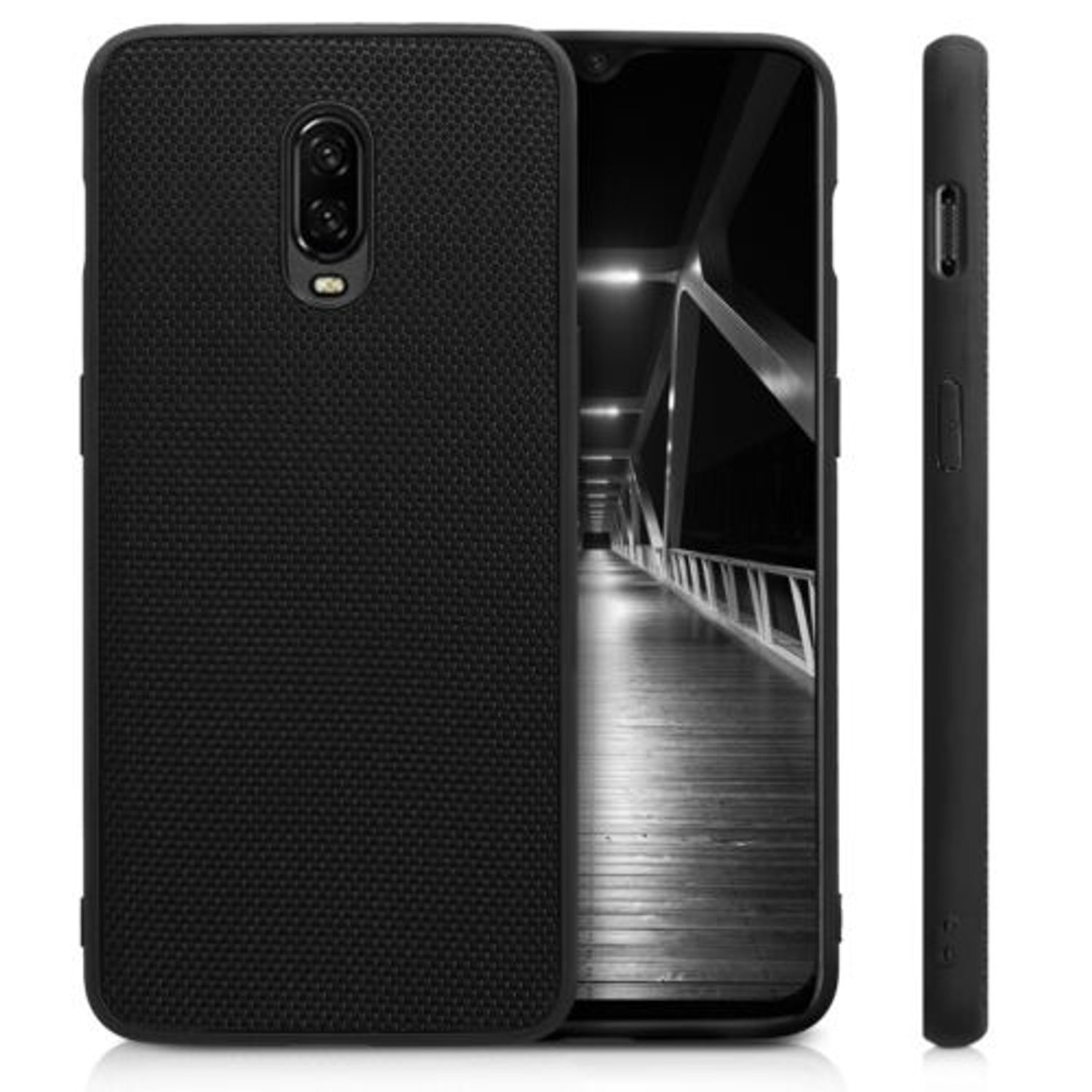 Husa pentru OnePlus 6T, Nylon, Negru, 47982.01 fotografia produsului View 2 L