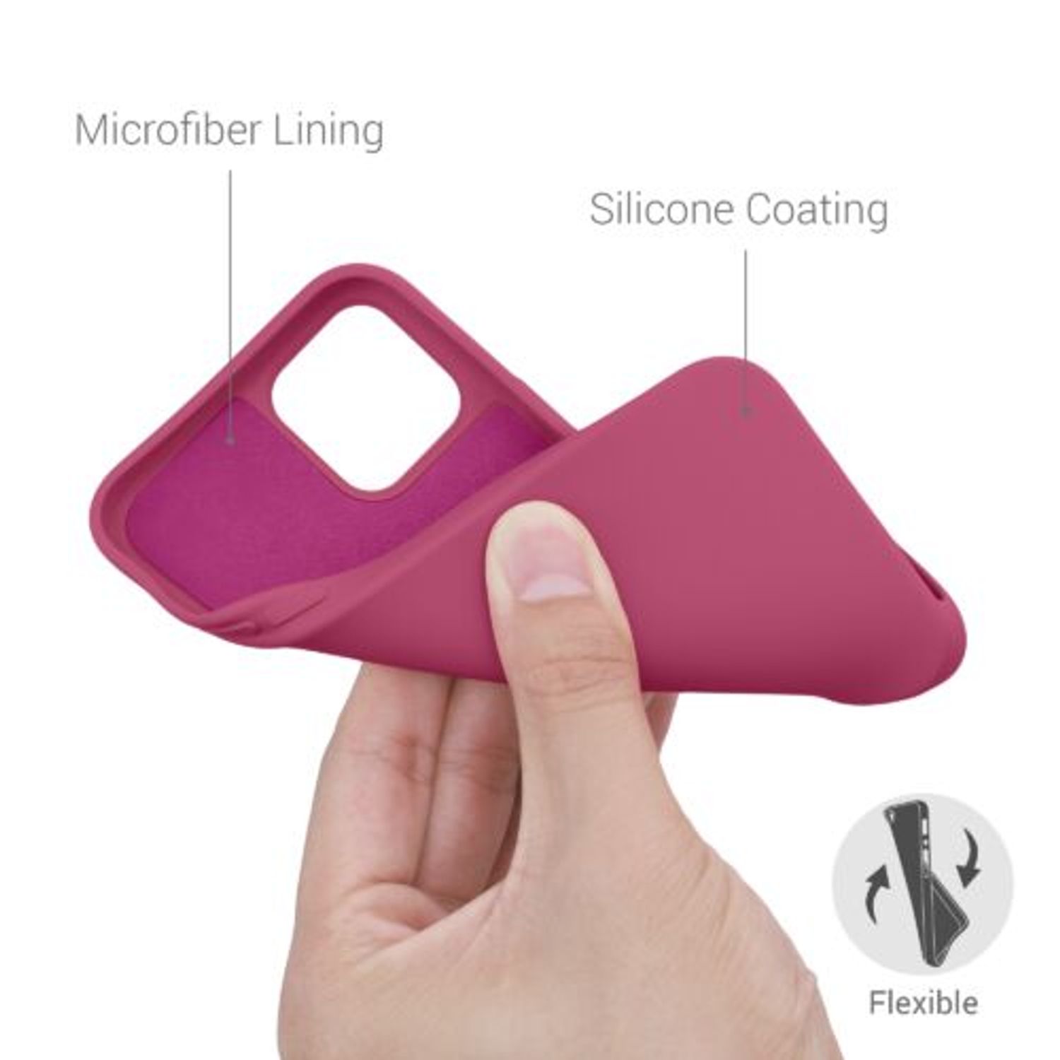 Husa pentru Apple iPhone 12/iPhone 12 Pro, Silicon, Roz, 53844.213 fotografia produsului View 6 L