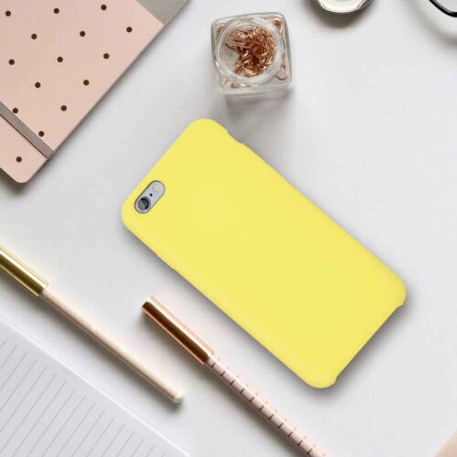 Husa pentru Apple iPhone 6/iPhone 6s, Silicon, Galben, 40223.30 fotografia produsului View 3 L