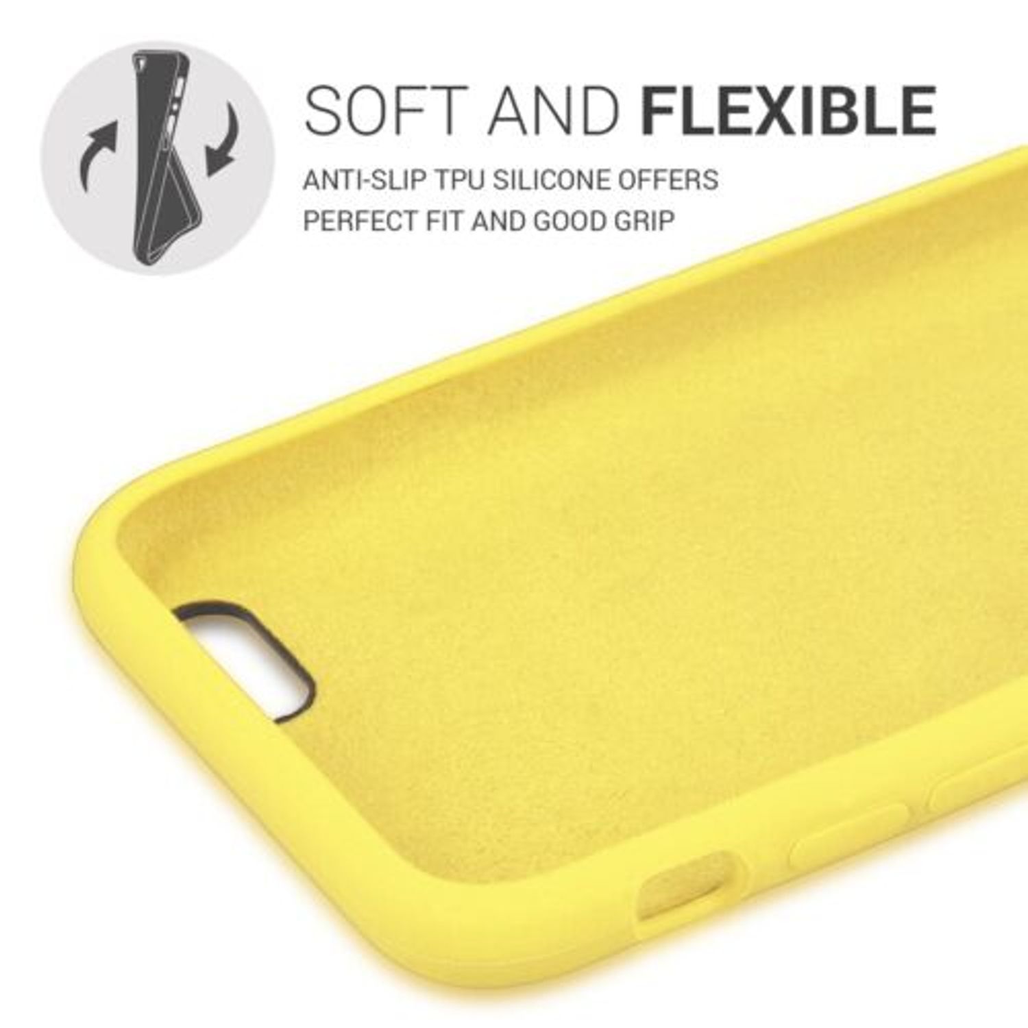Husa pentru Apple iPhone 6/iPhone 6s, Silicon, Galben, 40223.30 fotografia produsului View 4 L