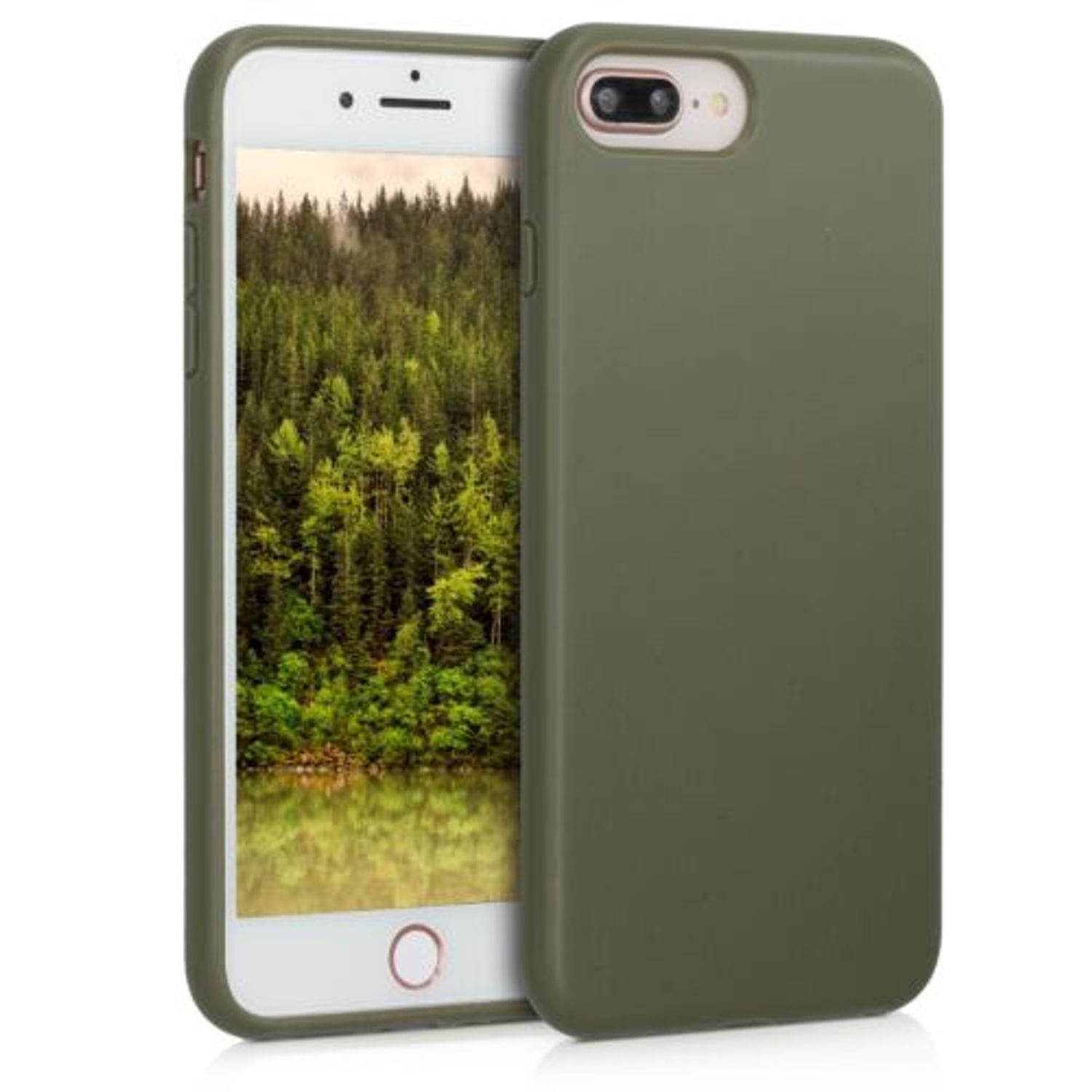 Husa pentru Apple iPhone 8 Plus/iPhone 7 Plus, Fibre vegetale, Verde, 49103.107 fotografia produsului