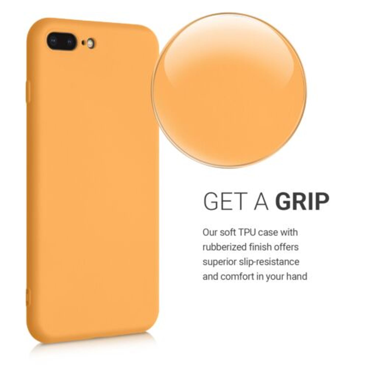 Husa pentru iPhone 8 Plus/iPhone 7 Plus, Silicon, Galben, 49981.217 fotografia produsului View 5 L