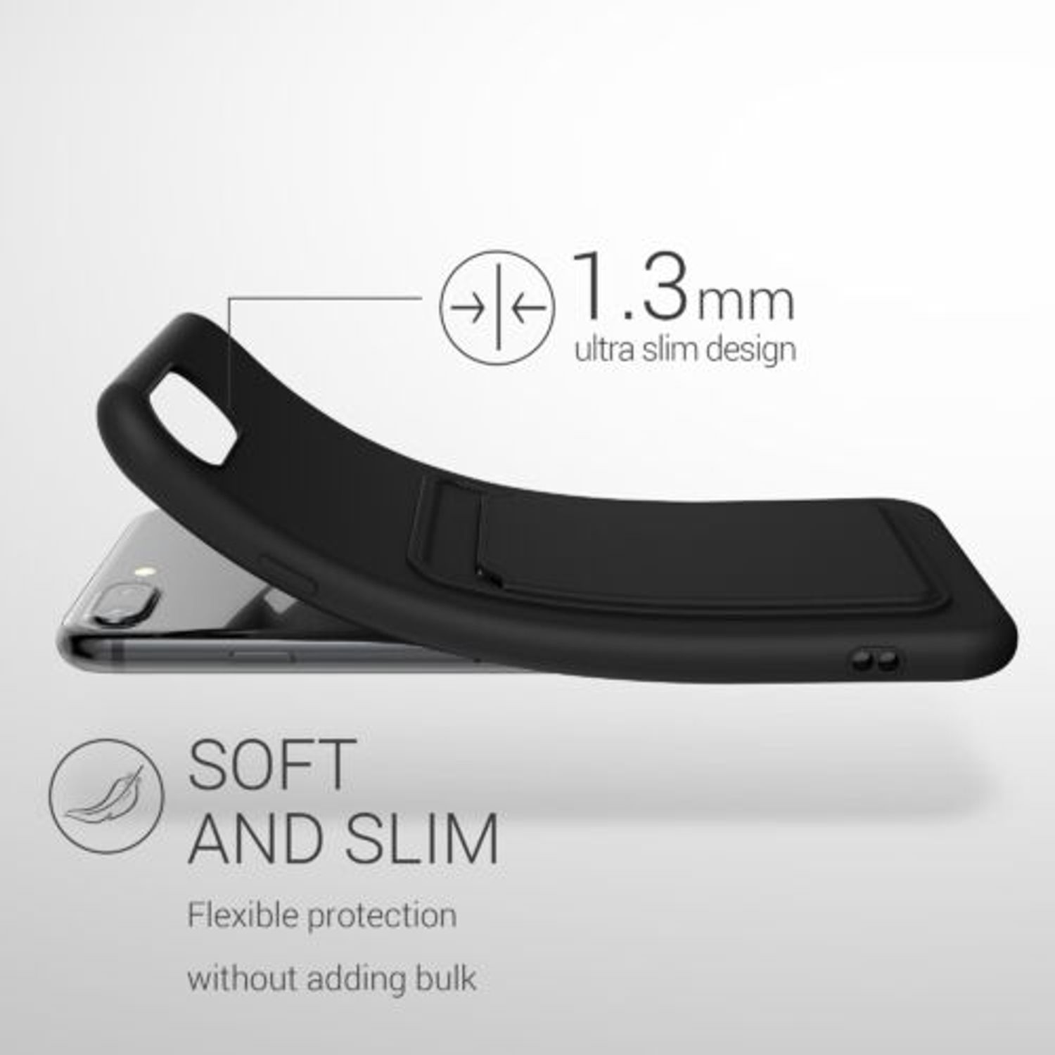 Husa pentru iPhone 8 Plus/iPhone 7 Plus, Silicon, Negru, 55118.01 fotografia produsului View 3 L