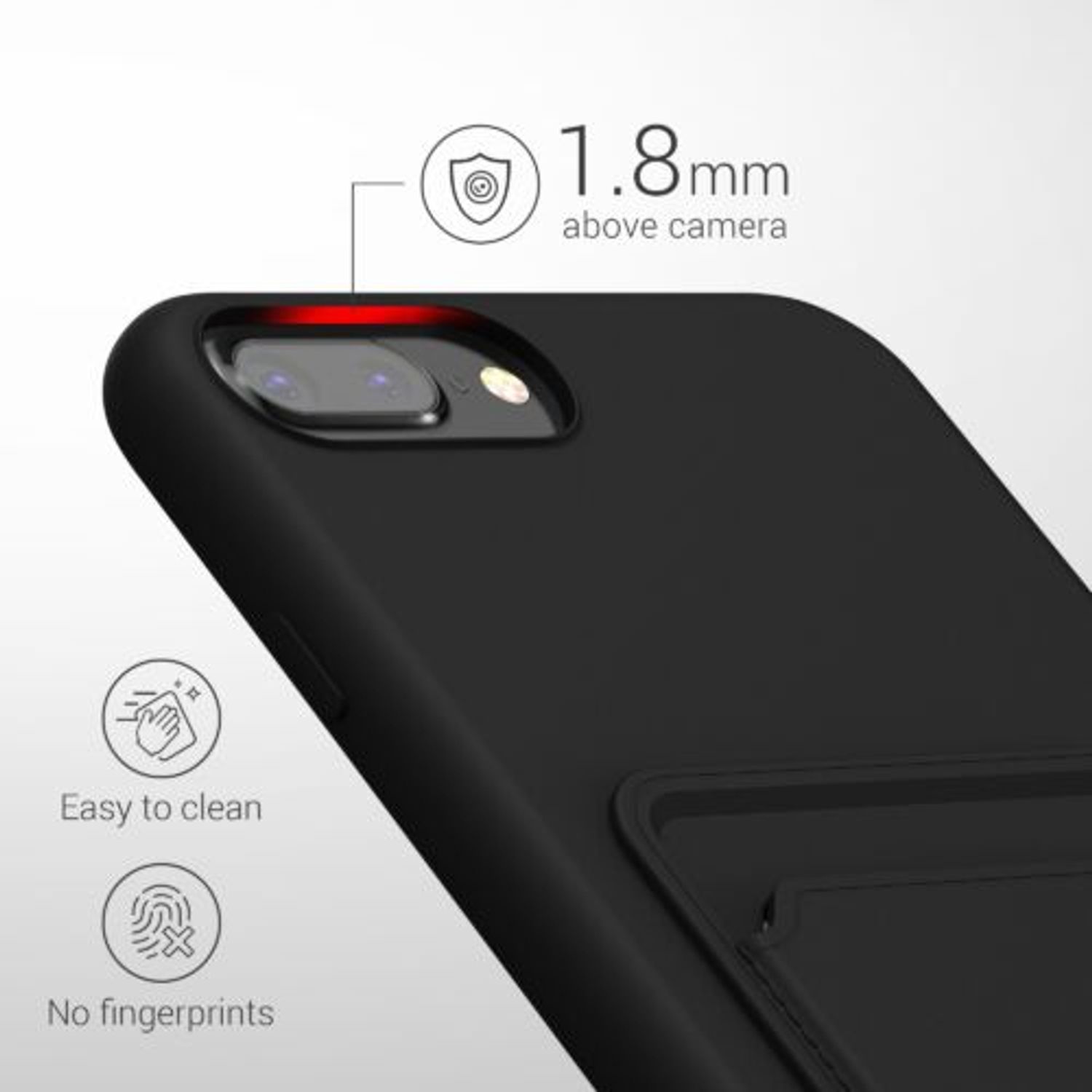 Husa pentru iPhone 8 Plus/iPhone 7 Plus, Silicon, Negru, 55118.01 fotografia produsului View 4 L