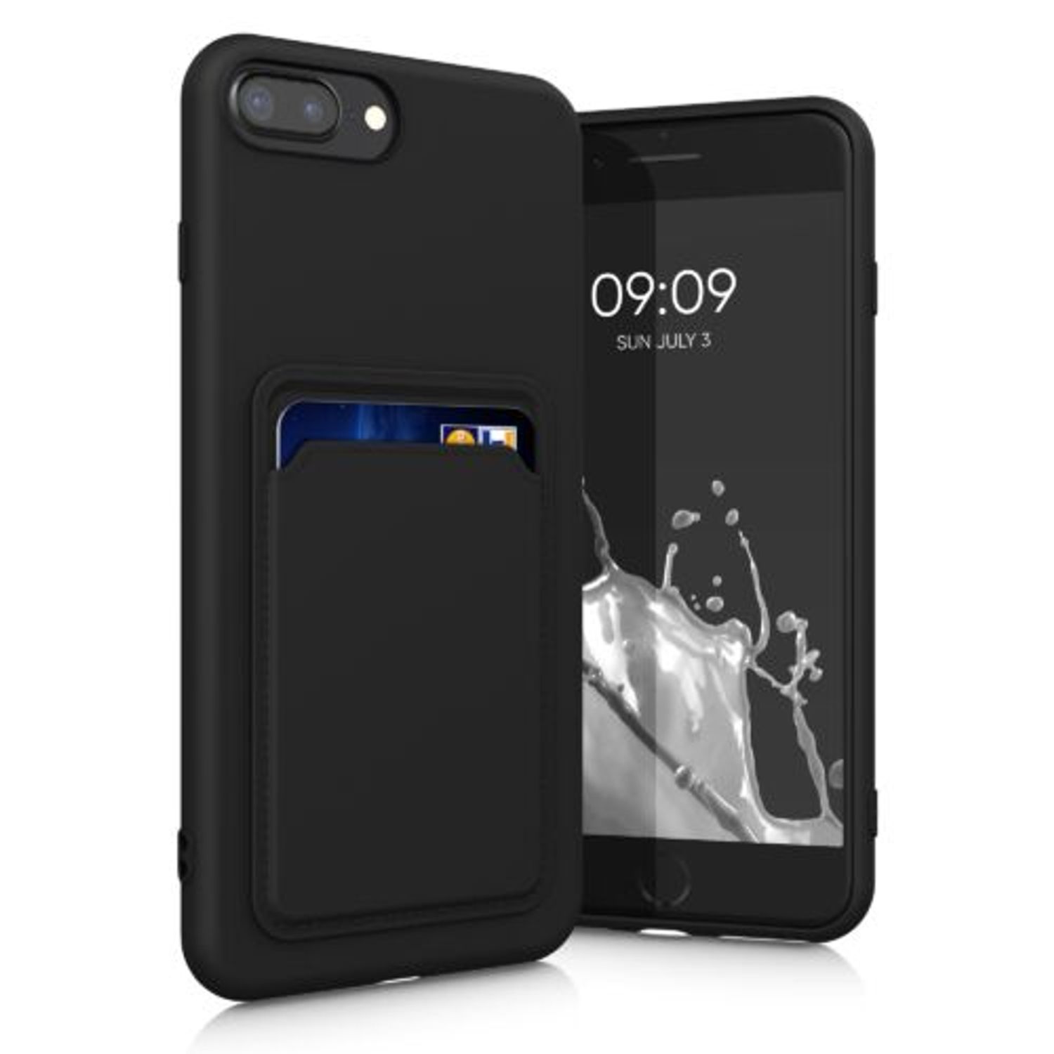 Husa pentru iPhone 8 Plus/iPhone 7 Plus, Silicon, Negru, 55118.01 fotografia produsului