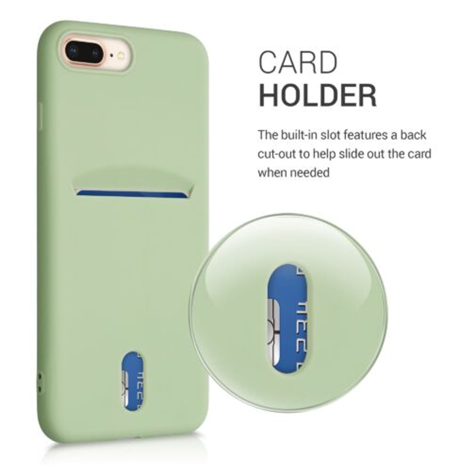 Husa pentru iPhone 8 Plus/iPhone 7 Plus, Silicon, Verde, 49102.172 fotografia produsului View 4 L