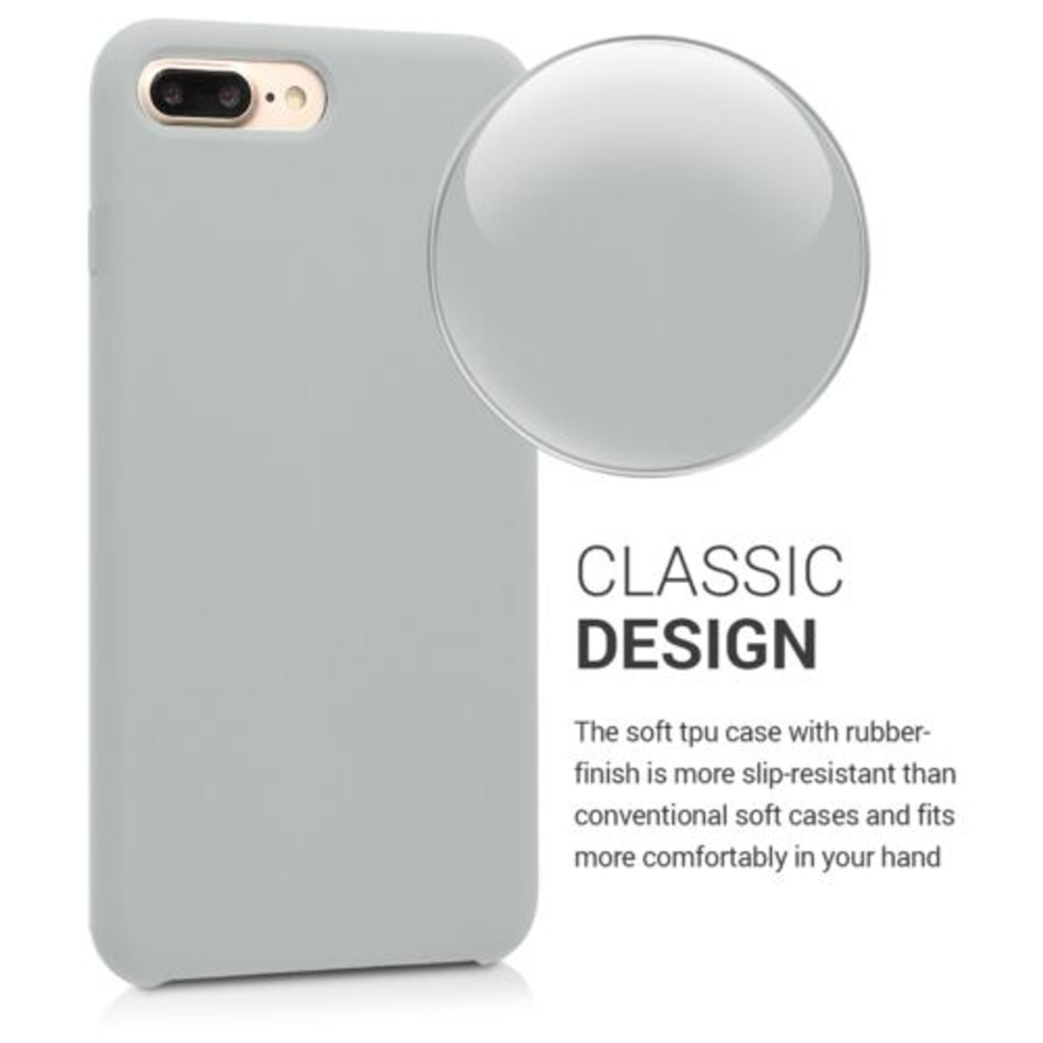 Husa pentru Apple iPhone 8 Plus/iPhone 7 Plus, Silicon, Gri, 40842.70 fotografia produsului View 4 L