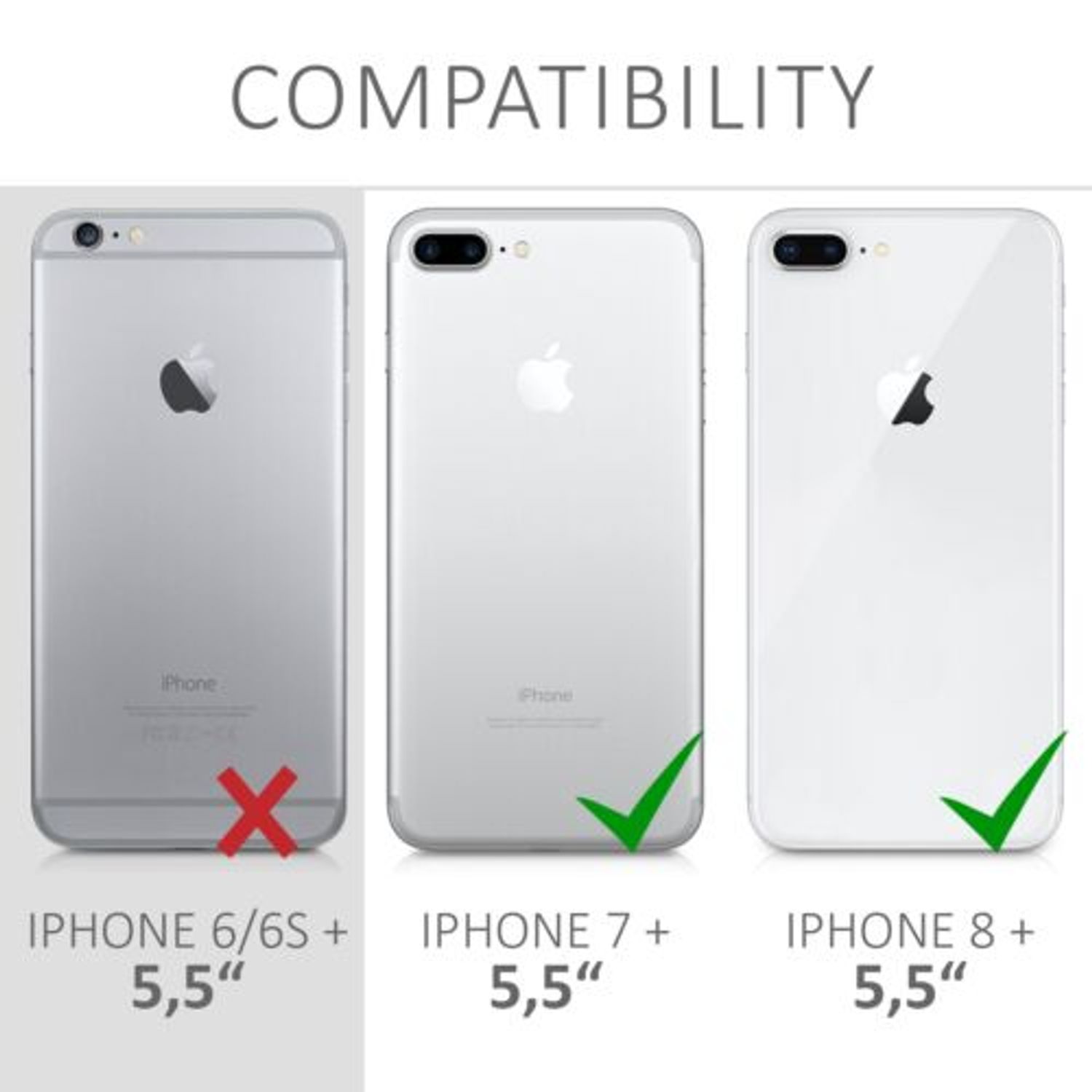 Husa pentru Apple iPhone 8 Plus/iPhone 7 Plus, Silicon, Verde, 39499.71 fotografia produsului View 6 L