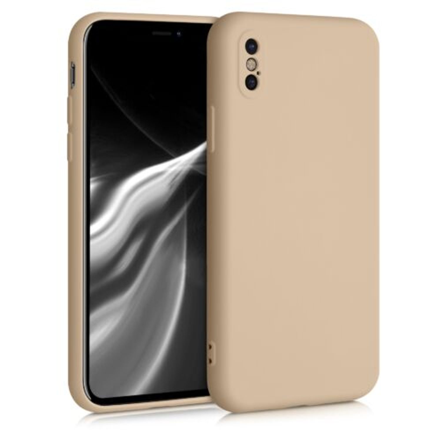 Husa pentru iPhone X/iPhone XS, Silicon, Crem, 49982.154 fotografia produsului