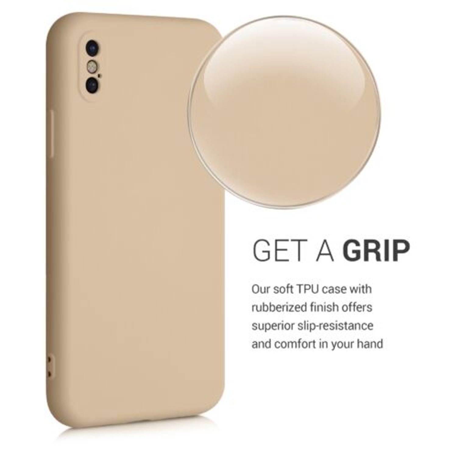 Husa pentru iPhone X/iPhone XS, Silicon, Crem, 49982.154 fotografia produsului View 5 L