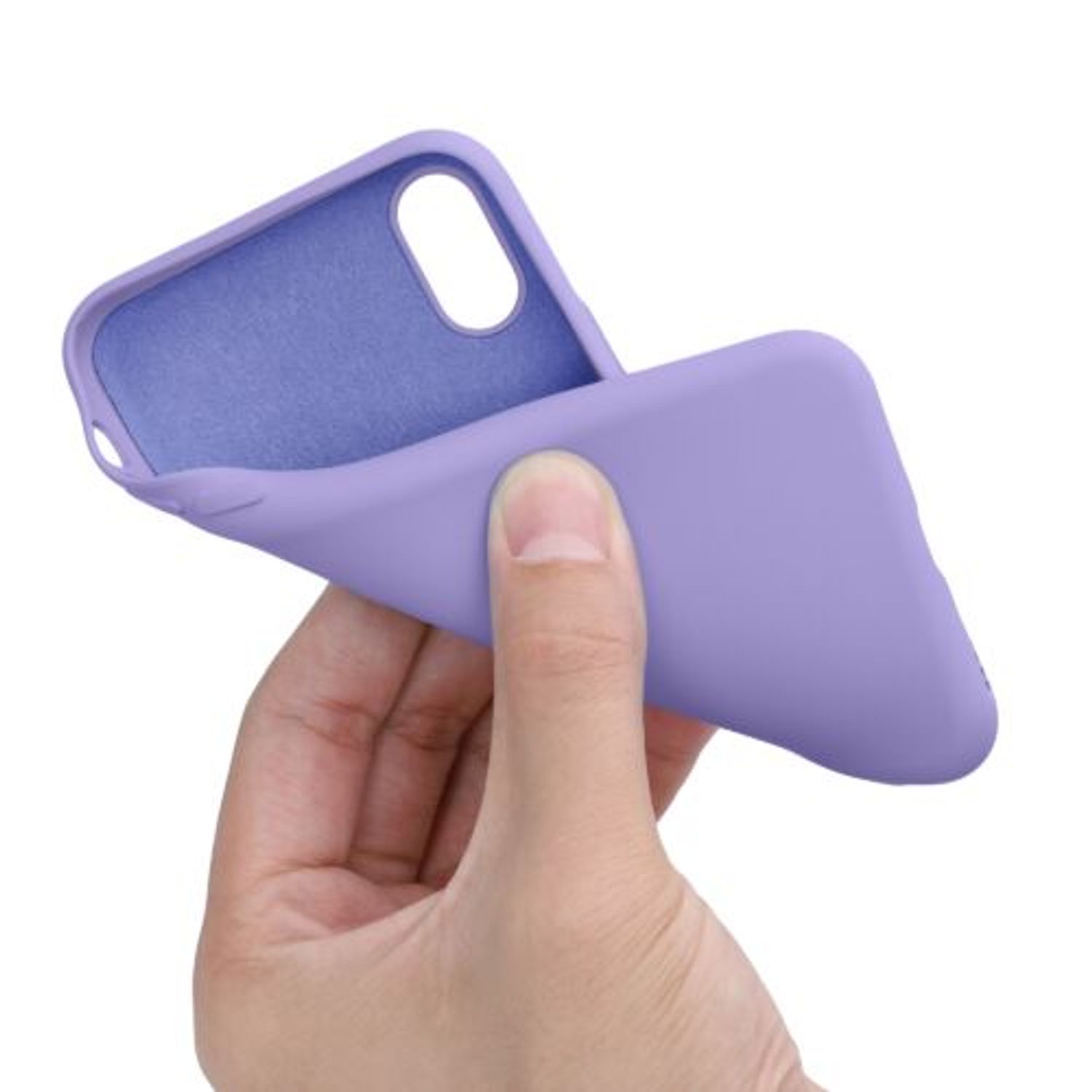 Husa pentru iPhone X/iPhone XS, Silicon, Mov, 49982.222 fotografia produsului View 8 L