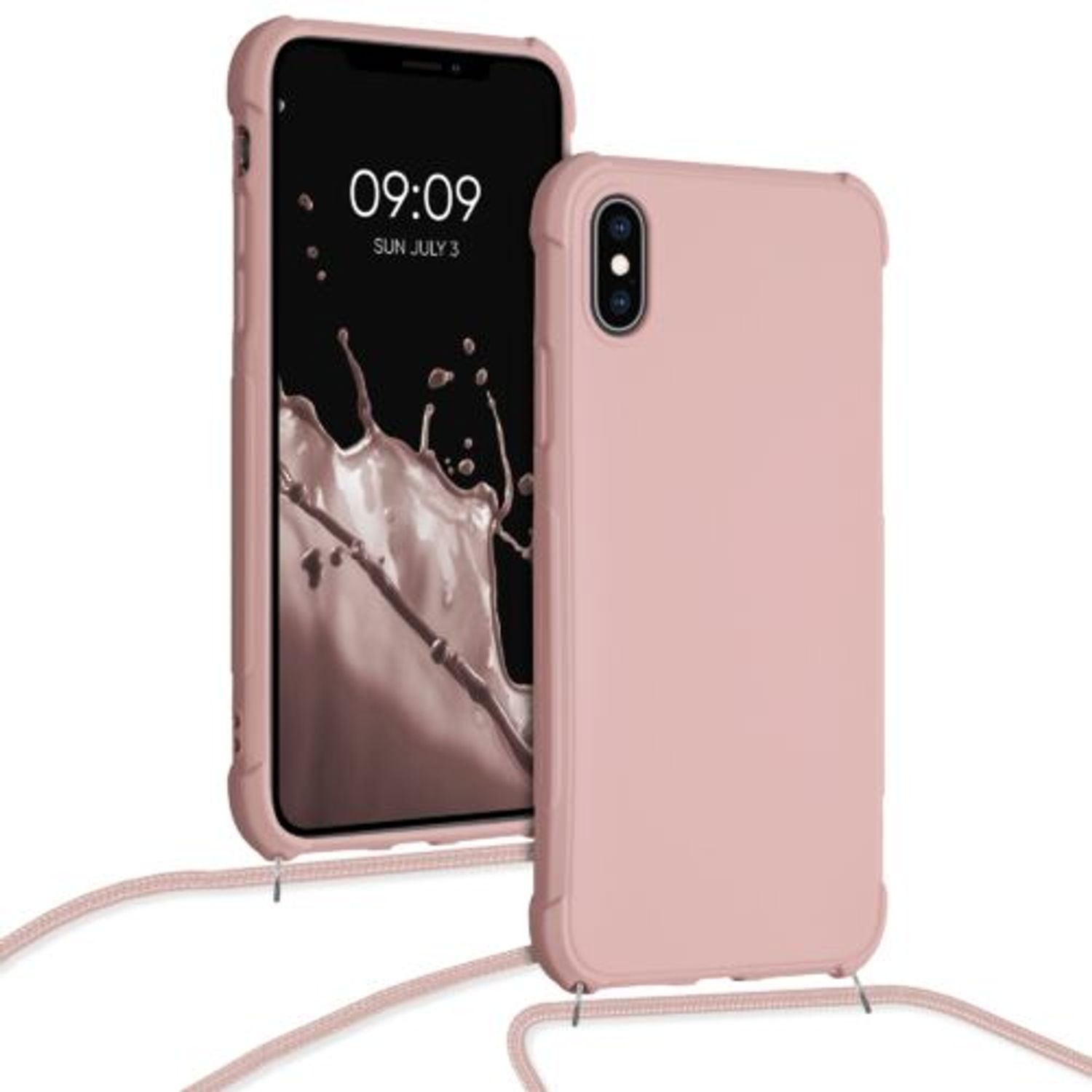 Husa pentru iPhone X/iPhone XS, Silicon, Roz, 49915.154 fotografia produsului View 3 L