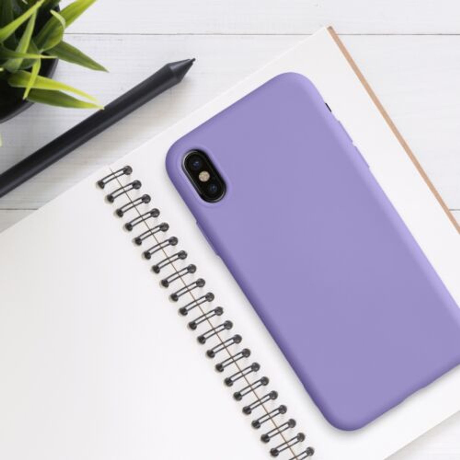 Husa pentru iPhone X/iPhone XS, Silicon, Mov, 49982.222 fotografia produsului View 3 L