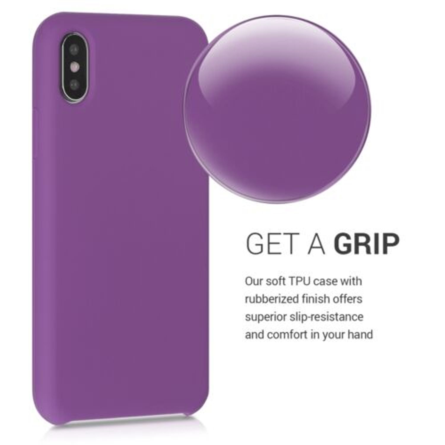 Husa pentru Apple iPhone X/iPhone XS, Silicon, Mov, 42495.102 fotografia produsului View 4 L