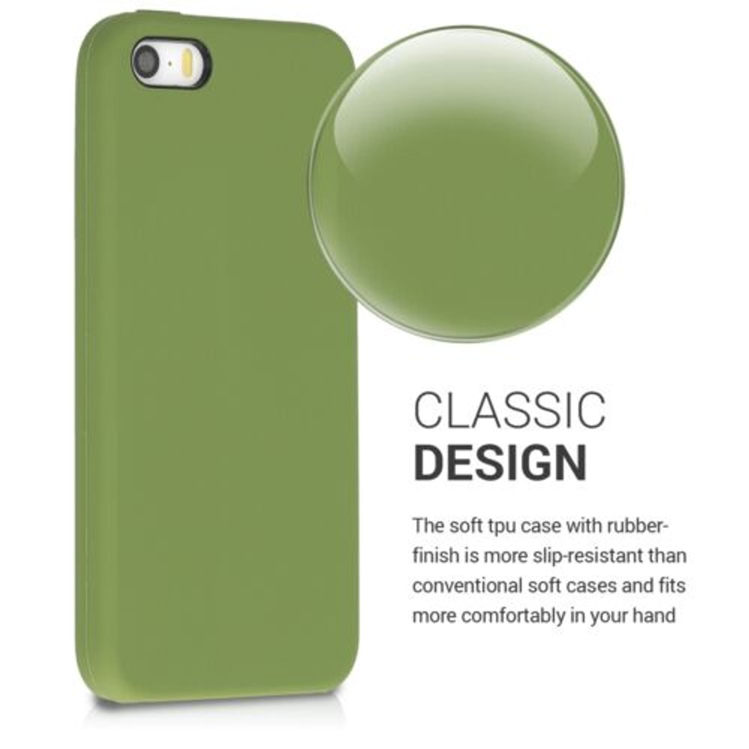 Husa pentru Apple iPhone 5/iPhone 5s/iPhone SE, Silicon, Verde, 42766.148 fotografia produsului View 4 L