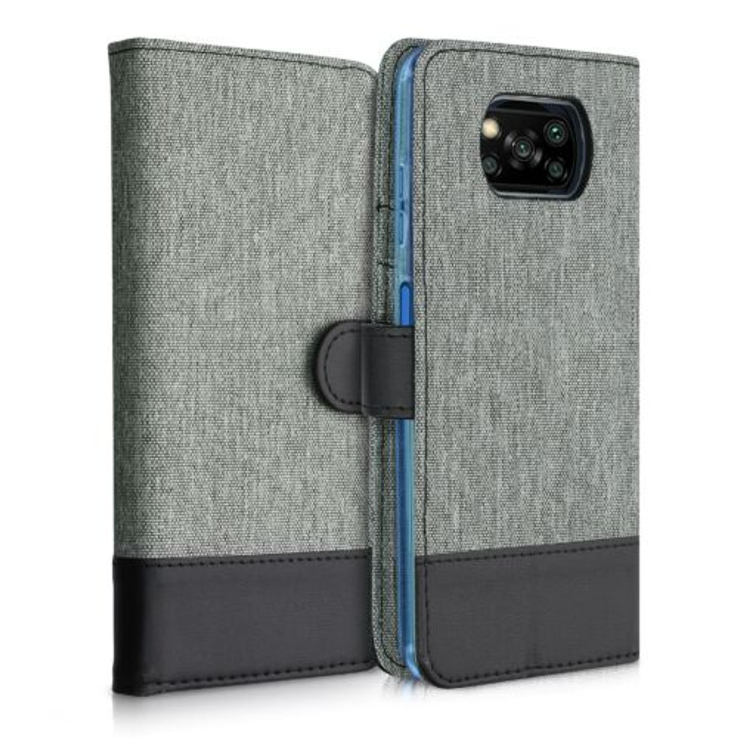 Husa pentru Xiaomi Poco X3 (NFC), Textil, Gri, 53881.22 fotografia produsului View 4 L