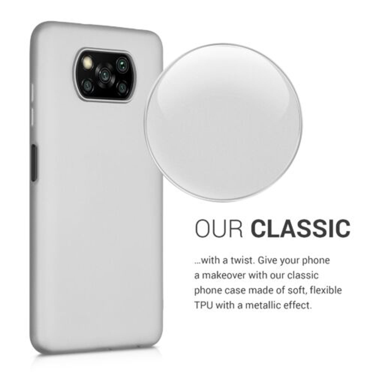 Husa pentru Xiaomi Poco X3 (NFC)/Poco X3 Pro, Silicon, Silver, 53483.67 fotografia produsului View 4 L