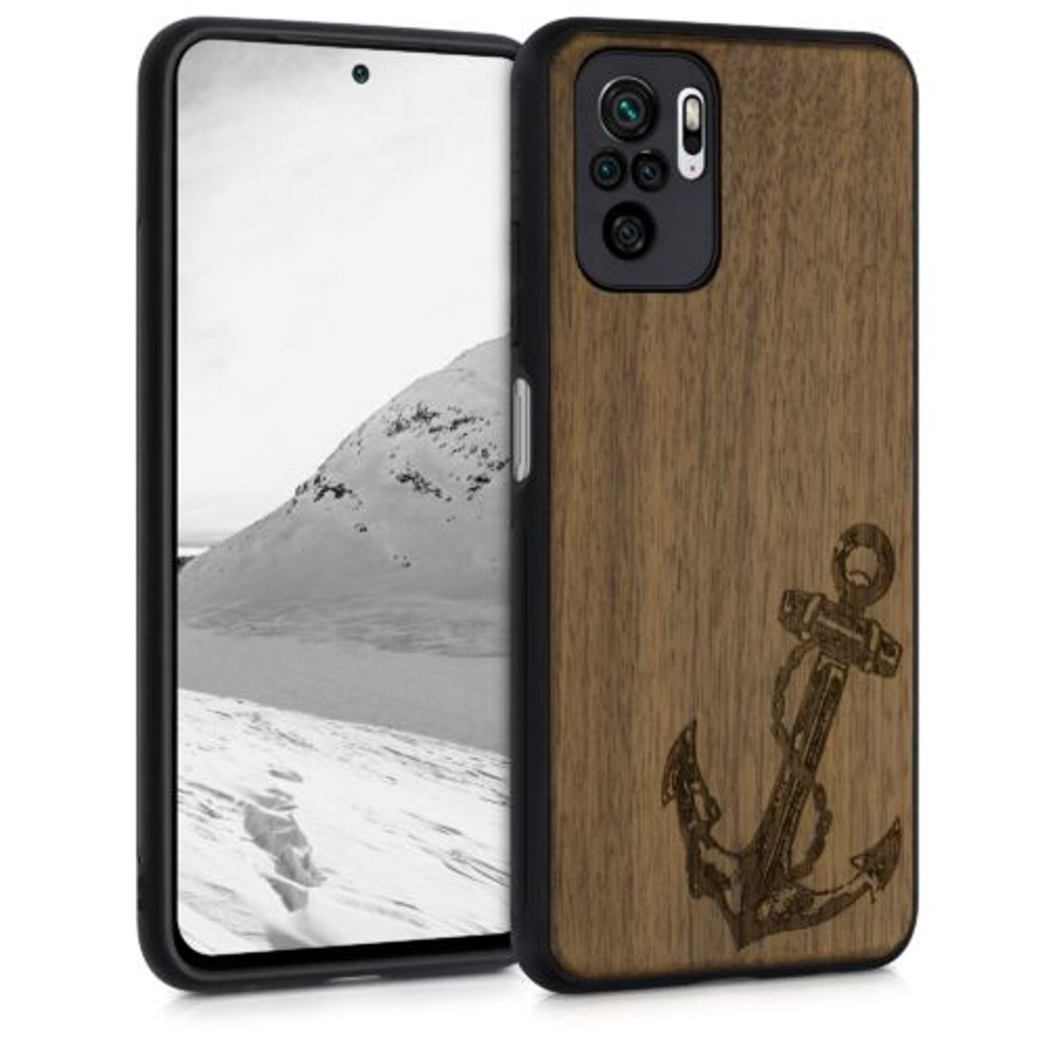 Husa pentru Xiaomi Redmi Note 10/Redmi Note 10S, Lemn, Maro, 54548.03 fotografia produsului
