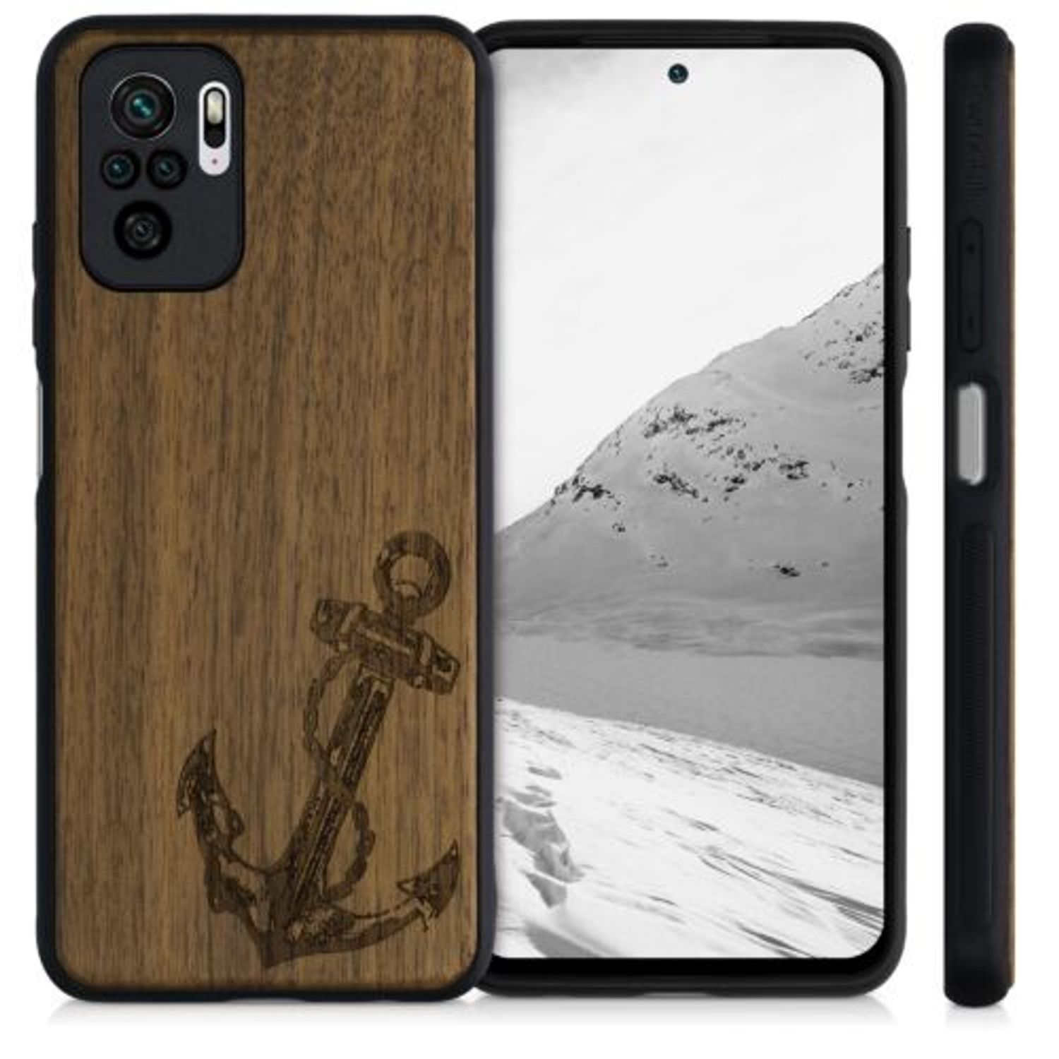 Husa pentru Xiaomi Redmi Note 10/Redmi Note 10S, Lemn, Maro, 54548.03 fotografia produsului View 2 L
