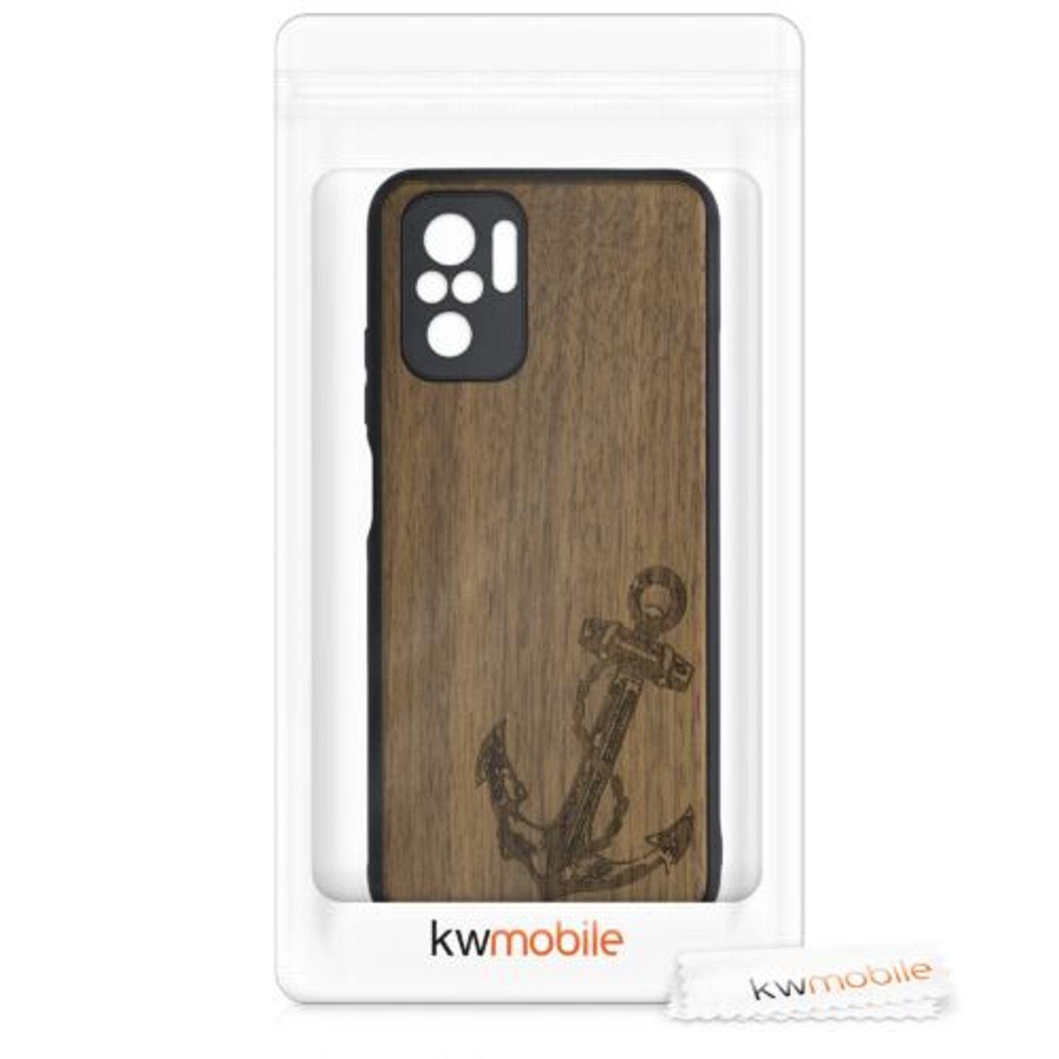 Husa pentru Xiaomi Redmi Note 10/Redmi Note 10S, Lemn, Maro, 54548.03 fotografia produsului View 6 L