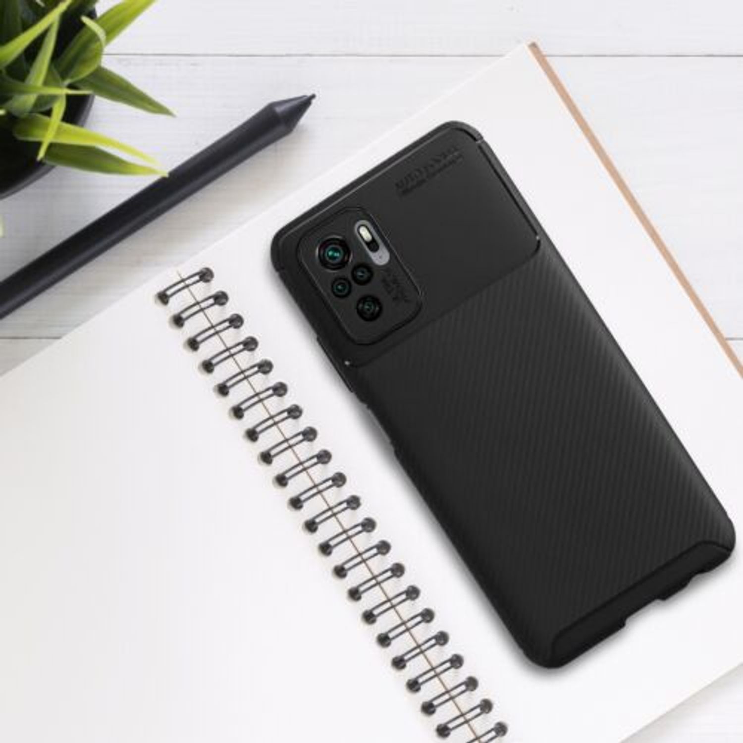 Husa pentru Xiaomi Redmi Note 10/Redmi Note 10S, Silicon, Negru, 55256.01 fotografia produsului View 3 L