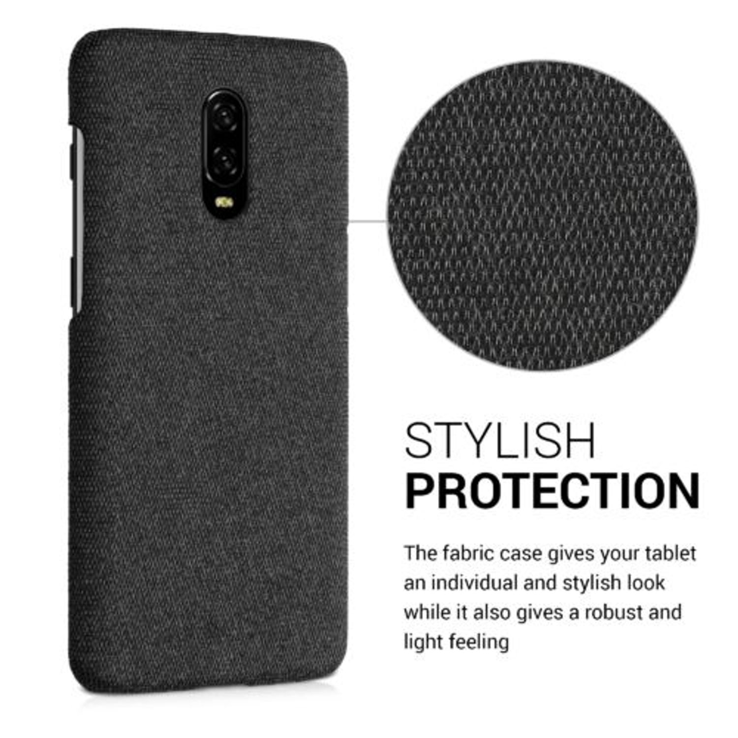 Husa pentru OnePlus 6T, Textil, Gri, 55763.19 fotografia produsului View 4 L