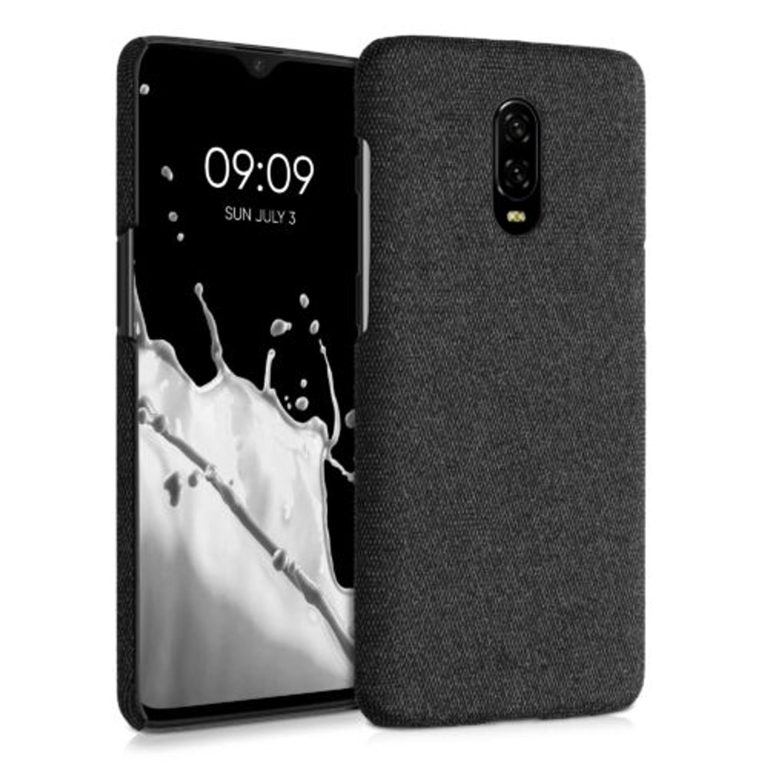 Husa pentru OnePlus 6T, Textil, Gri, 55763.19 fotografia produsului