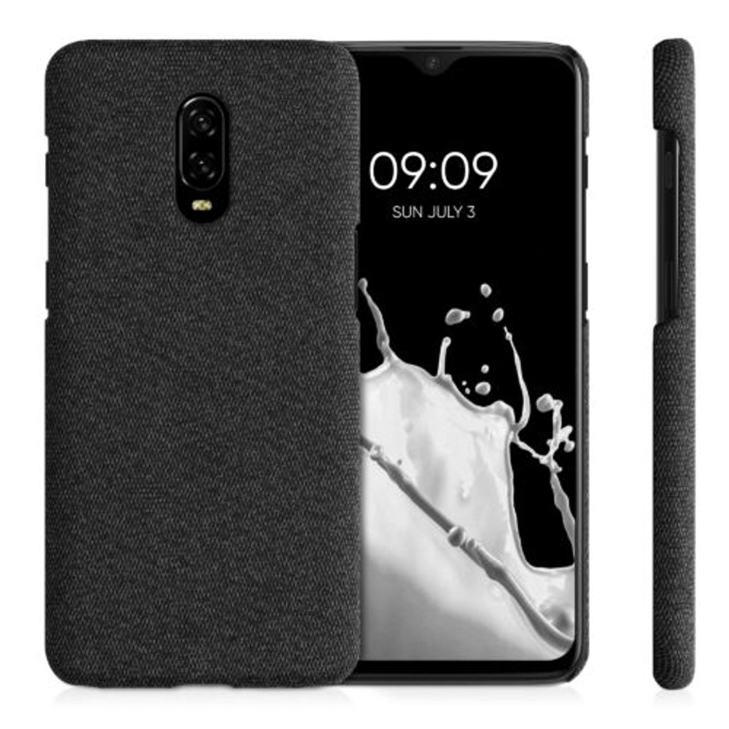 Husa pentru OnePlus 6T, Textil, Gri, 55763.19 fotografia produsului View 2 L