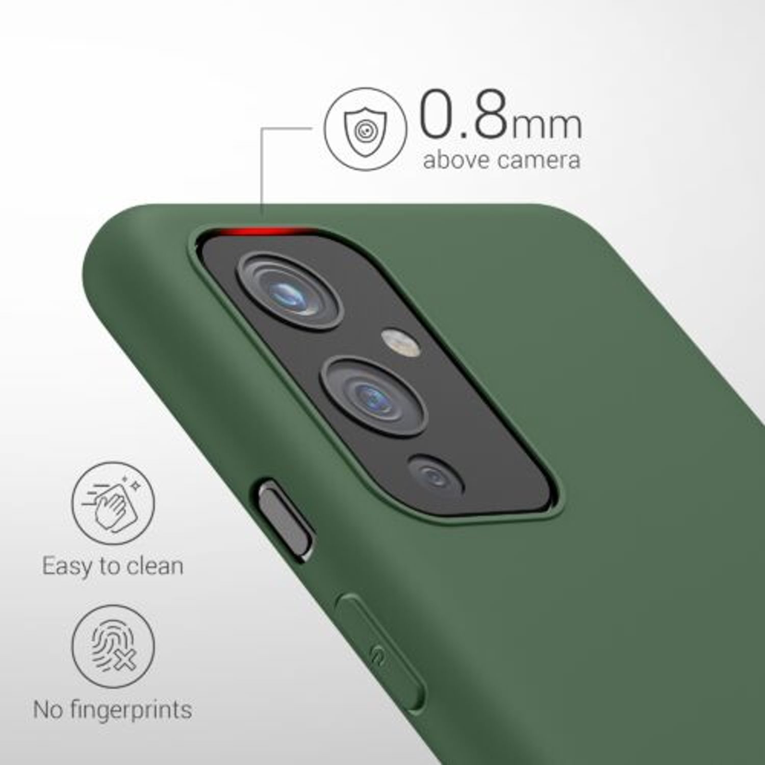 Husa pentru OnePlus 9, Silicon, Verde, 55726.80 fotografia produsului View 4 L