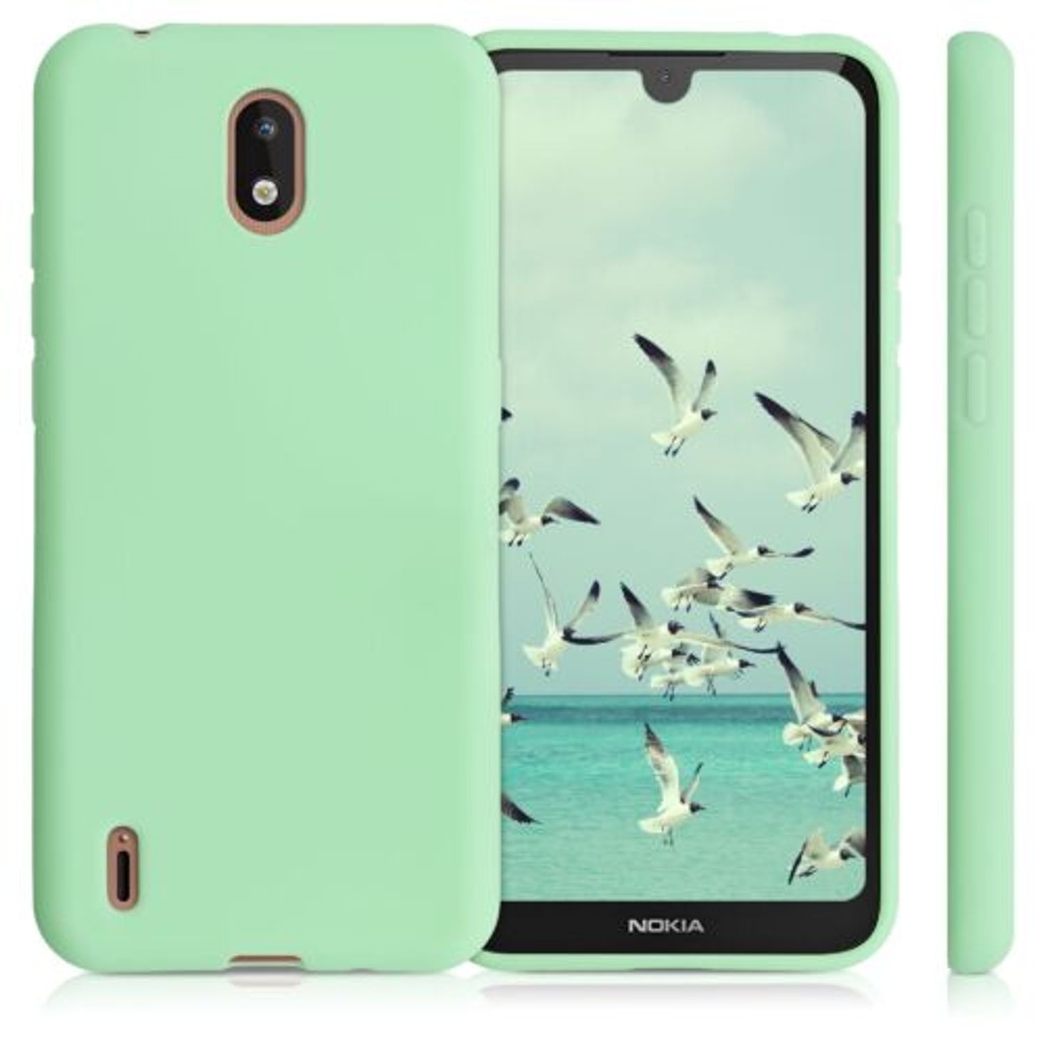 Husa pentru Nokia 1.3, Silicon, Verde, 52537.50 fotografia produsului View 2 L