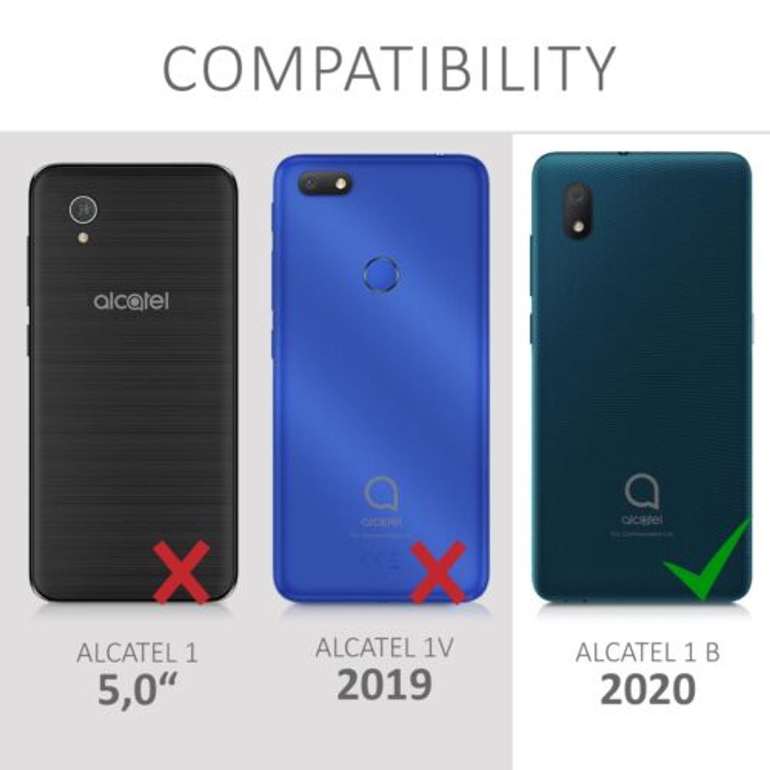 Husa pentru Alcatel 1B (2020), Silicon, Verde, 51516.50 fotografia produsului View 6 L