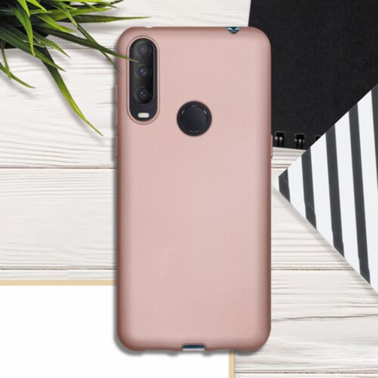 Husa pentru Alcatel 1S (2020), Silicon, Rose Gold, 53558.31 fotografia produsului View 3 L