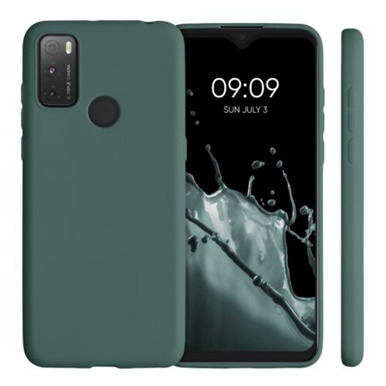 Husa pentru Alcatel 3L (2021), Silicon, Verde, 54467.171 fotografia produsului View 2 L