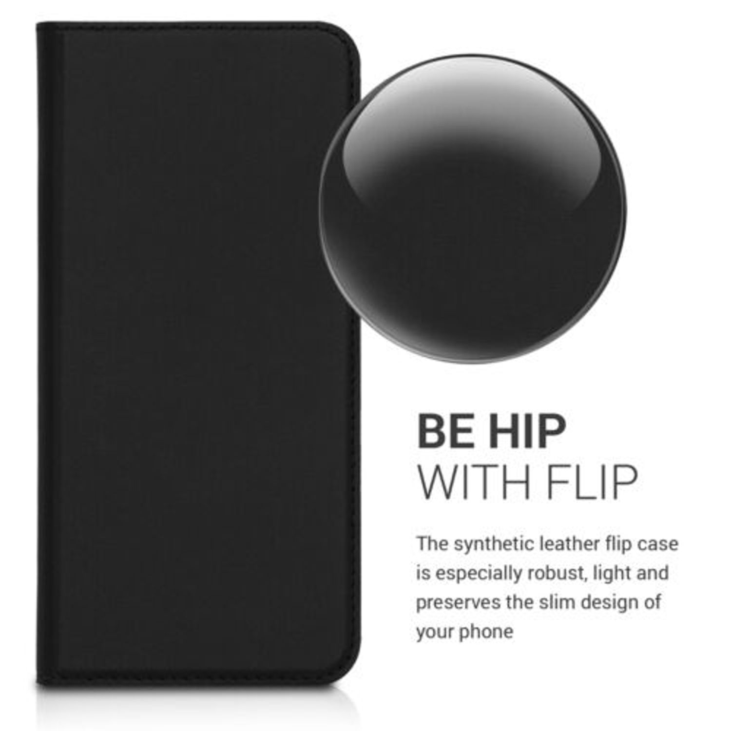 Husa pentru OnePlus 7 Pro, Piele ecologica, Negru, 48884.01 fotografia produsului View 3 L