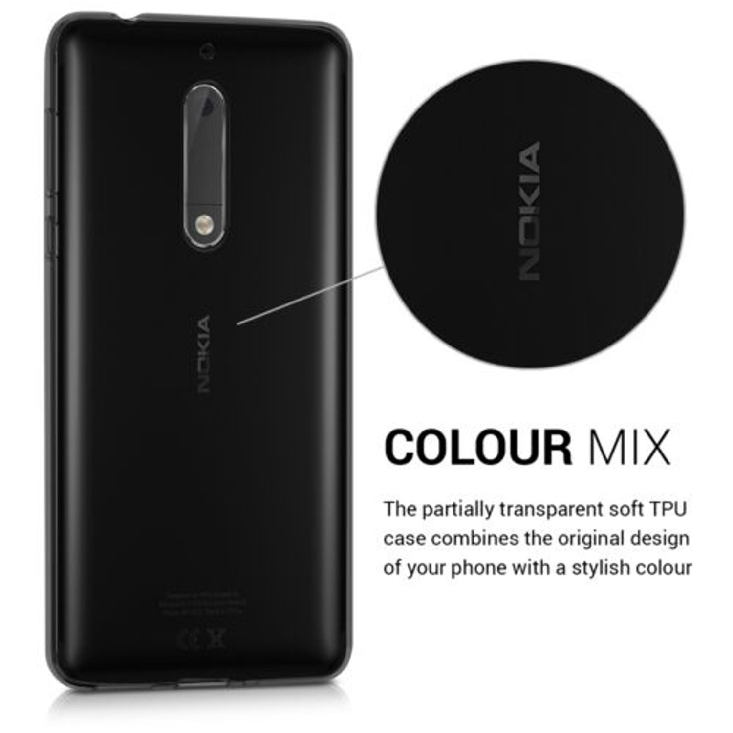 Husa pentru Nokia 5, Silicon, Negru, 41111.01 fotografia produsului View 4 L