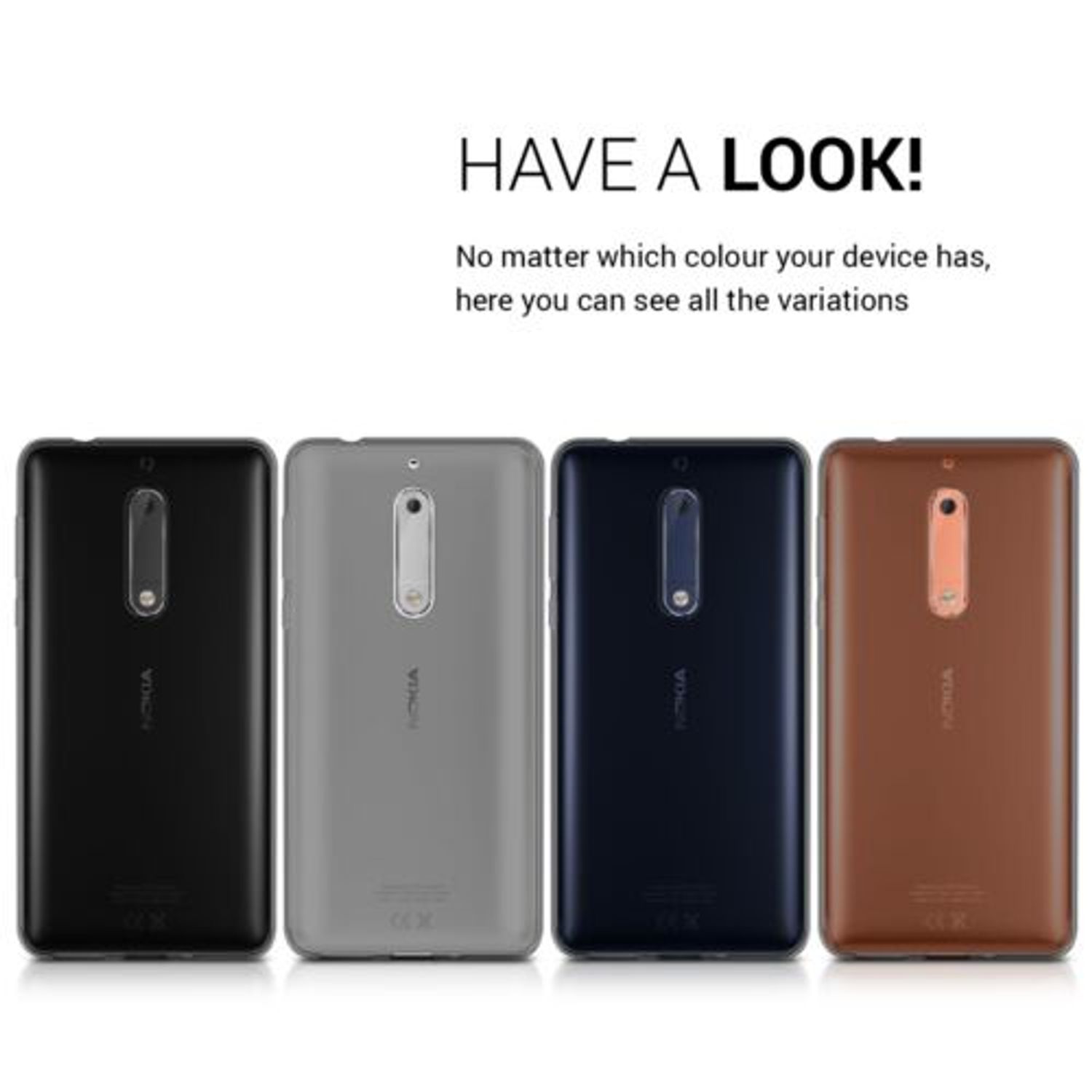 Husa pentru Nokia 5, Silicon, Negru, 41111.01 fotografia produsului View 5 L