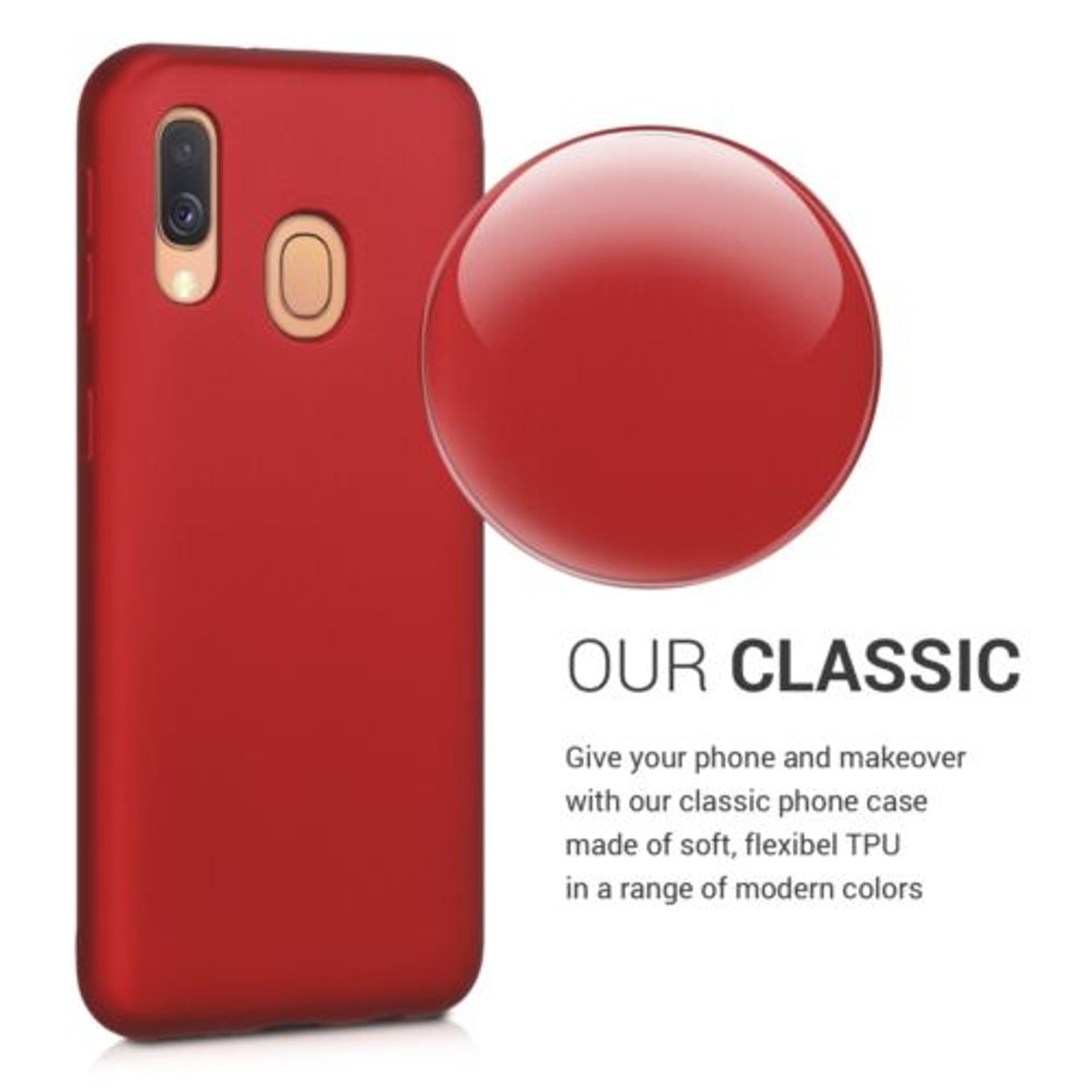 Husa pentru Samsung Galaxy A40, Silicon, Rosu, 48546.36 fotografia produsului View 4 L