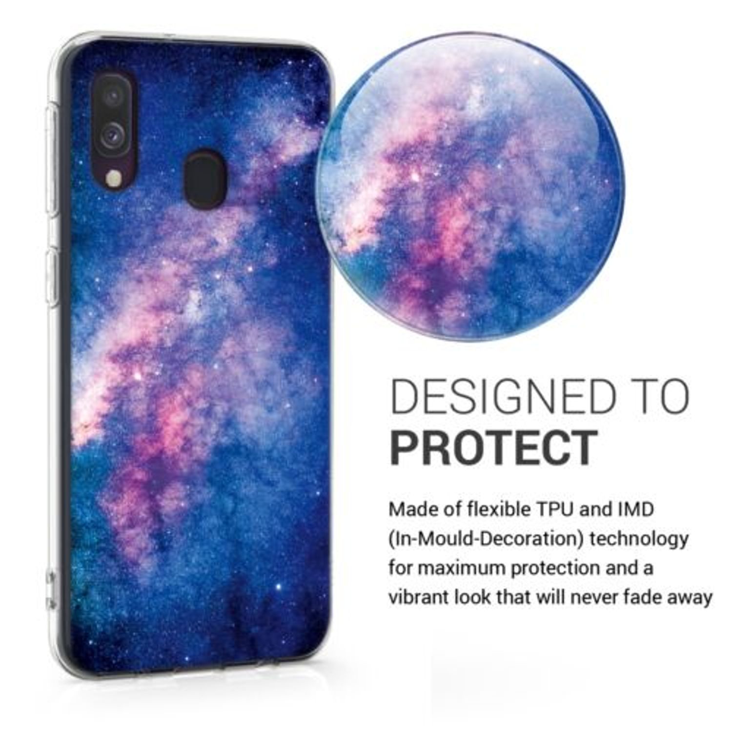 Husa pentru Samsung Galaxy A40, Silicon, Albastru, 48543.04 fotografia produsului View 4 L