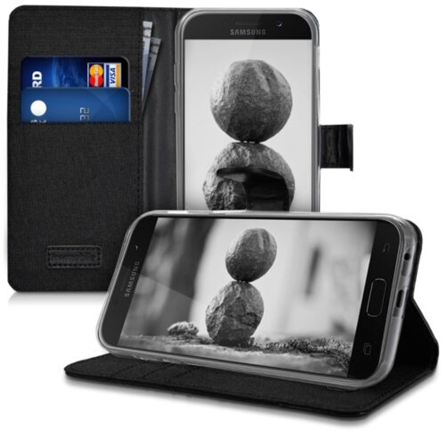 Husa pentru Samsung Galaxy A5 (2017), Textil, Negru, 40709.73 fotografia produsului View 4 L