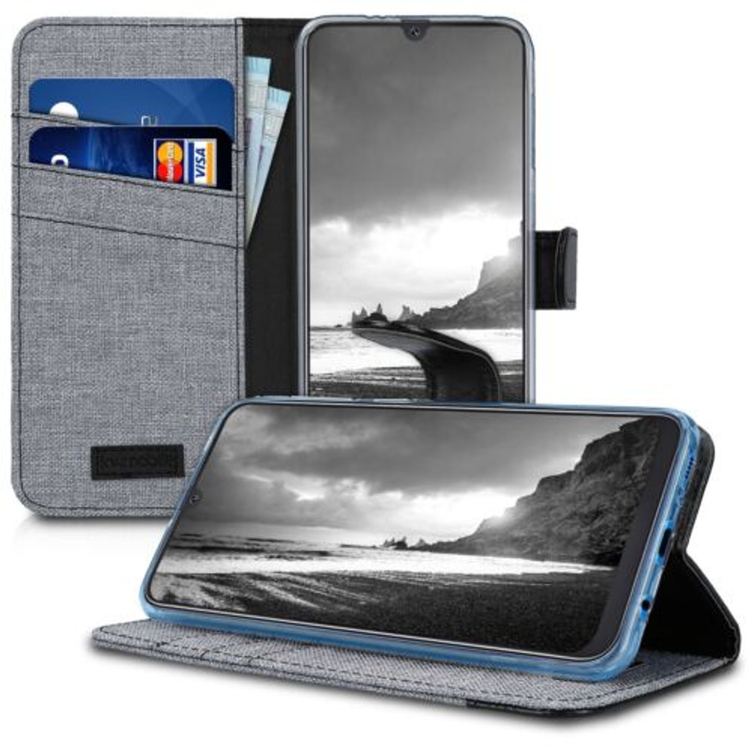 Husa pentru Samsung Galaxy A50, Textil, Gri, 48064.22 fotografia produsului View 4 L