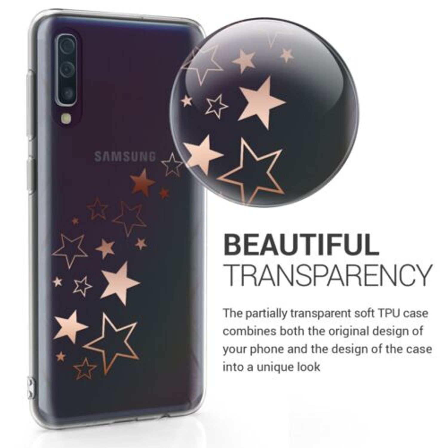 Husa pentru Samsung Galaxy A50, Silicon, Rose Gold, 48061.13 fotografia produsului View 4 L