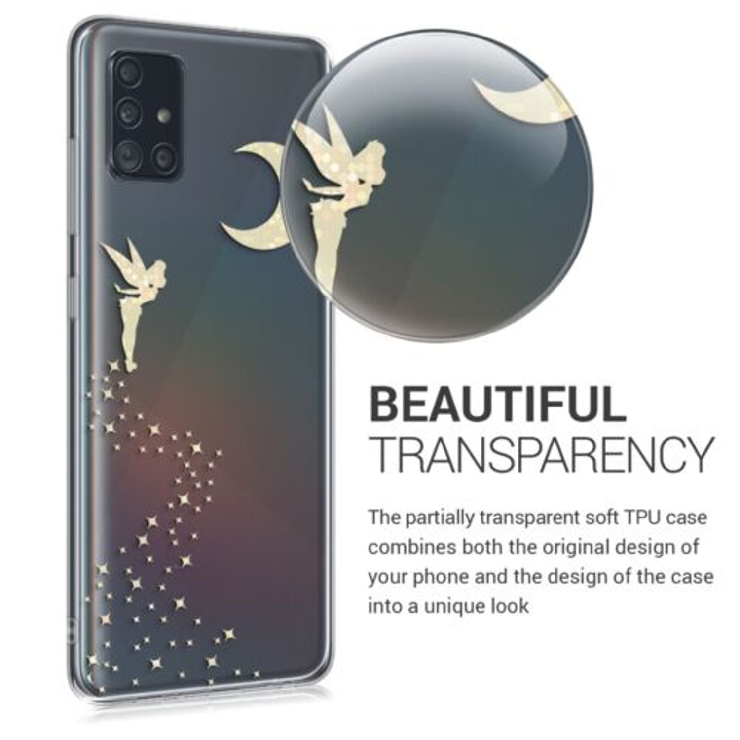 Husa pentru Samsung Galaxy A51, Silicon, Gold, 51200.03 fotografia produsului View 4 L
