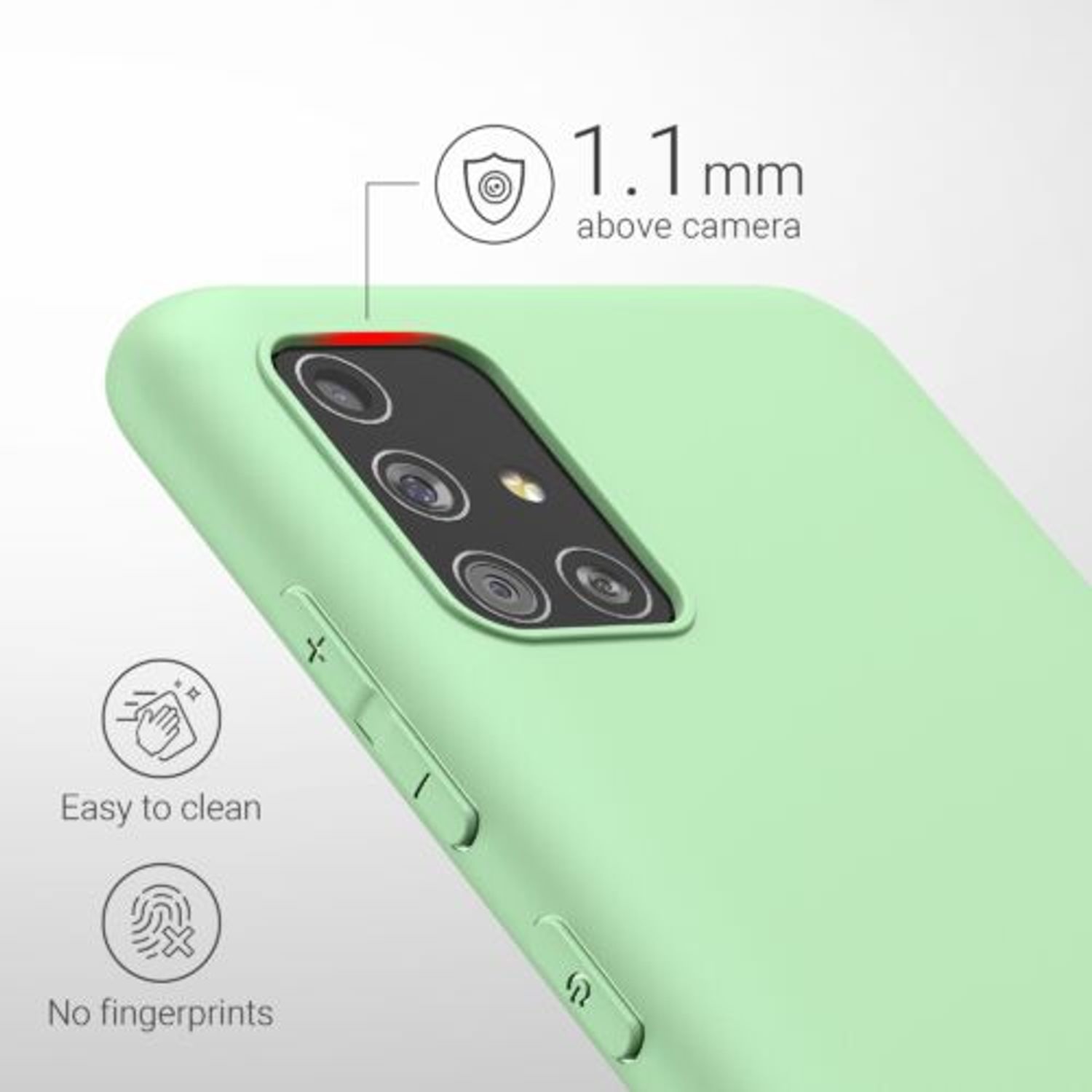 Husa pentru Samsung Galaxy A51, Silicon, Verde, 51196.50 fotografia produsului View 4 L