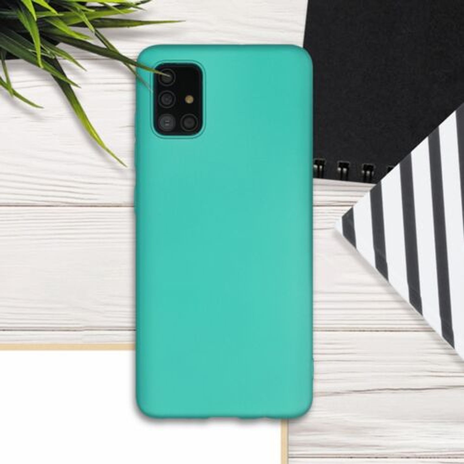 Husa pentru Samsung Galaxy A51, Silicon, Verde, 51201.128 fotografia produsului View 3 L