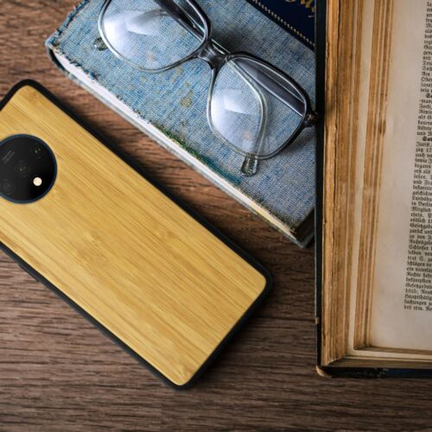 Husa pentru OnePlus 7T, Lemn, Maro, 50804.24 fotografia produsului View 3 L
