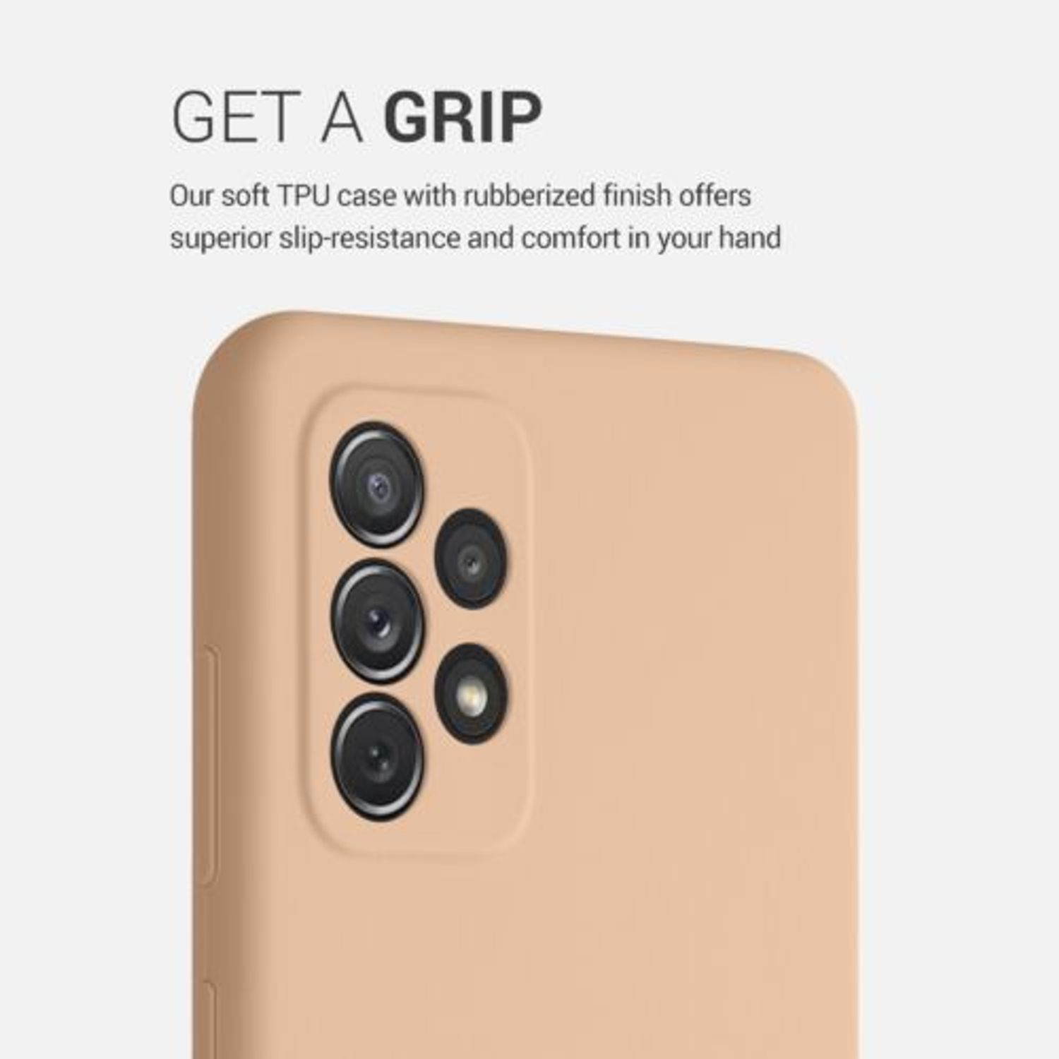Husa pentru Samsung Galaxy A72, Silicon, Crem, 54359.194 fotografia produsului View 4 L