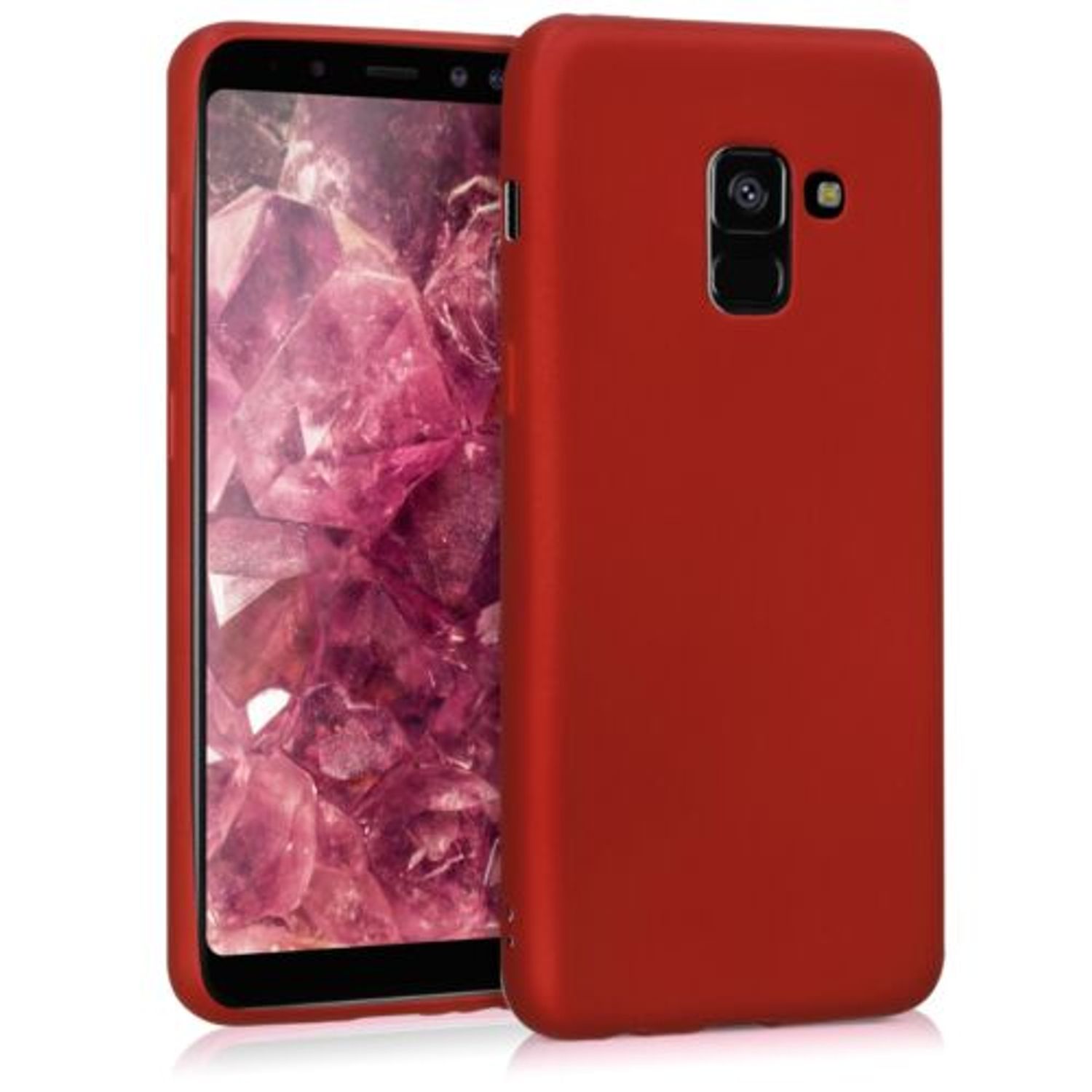 Husa pentru Samsung Galaxy A8 (2018), Silicon, Rosu, 45634.36 fotografia produsului