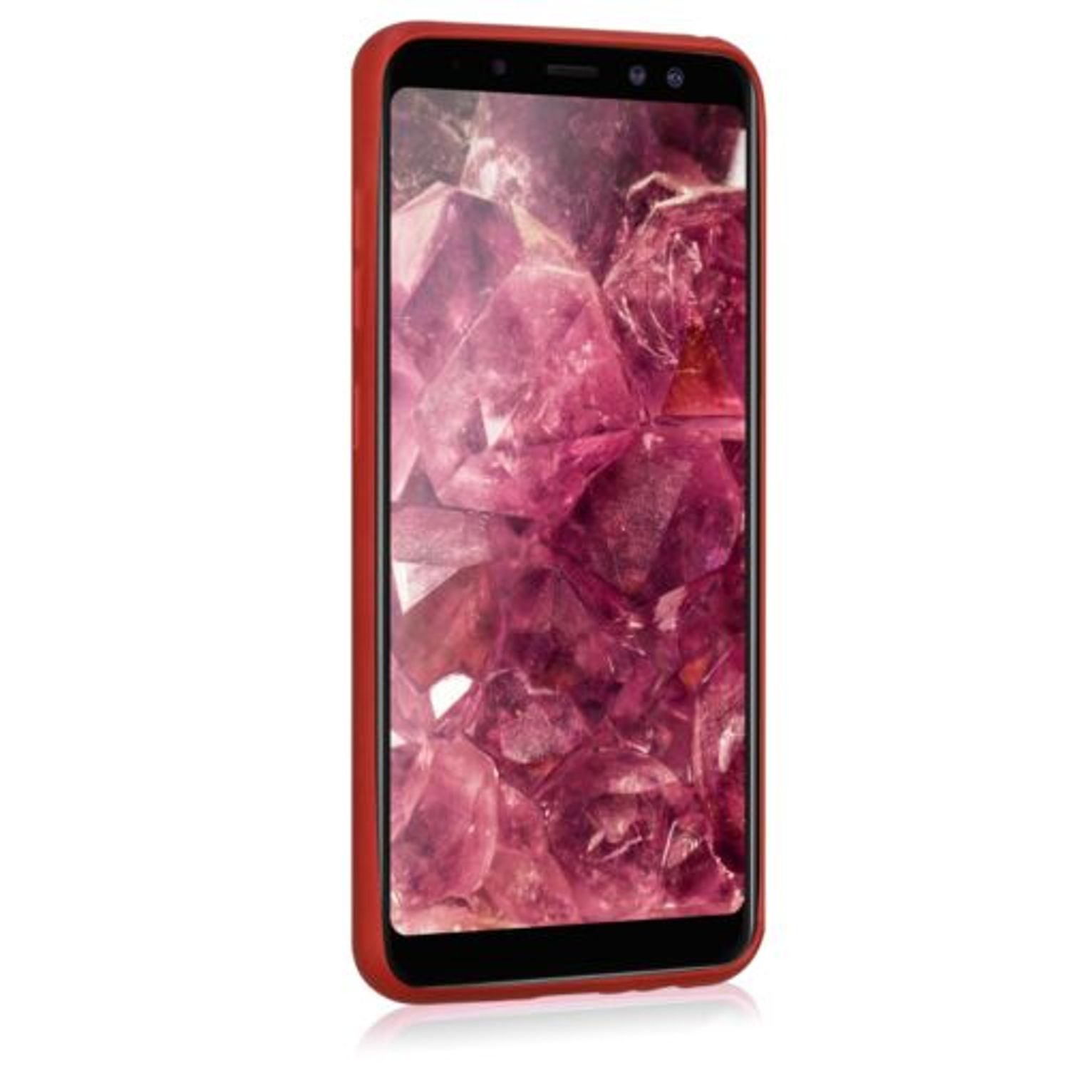 Husa pentru Samsung Galaxy A8 (2018), Silicon, Rosu, 45634.36 fotografia produsului View 3 L