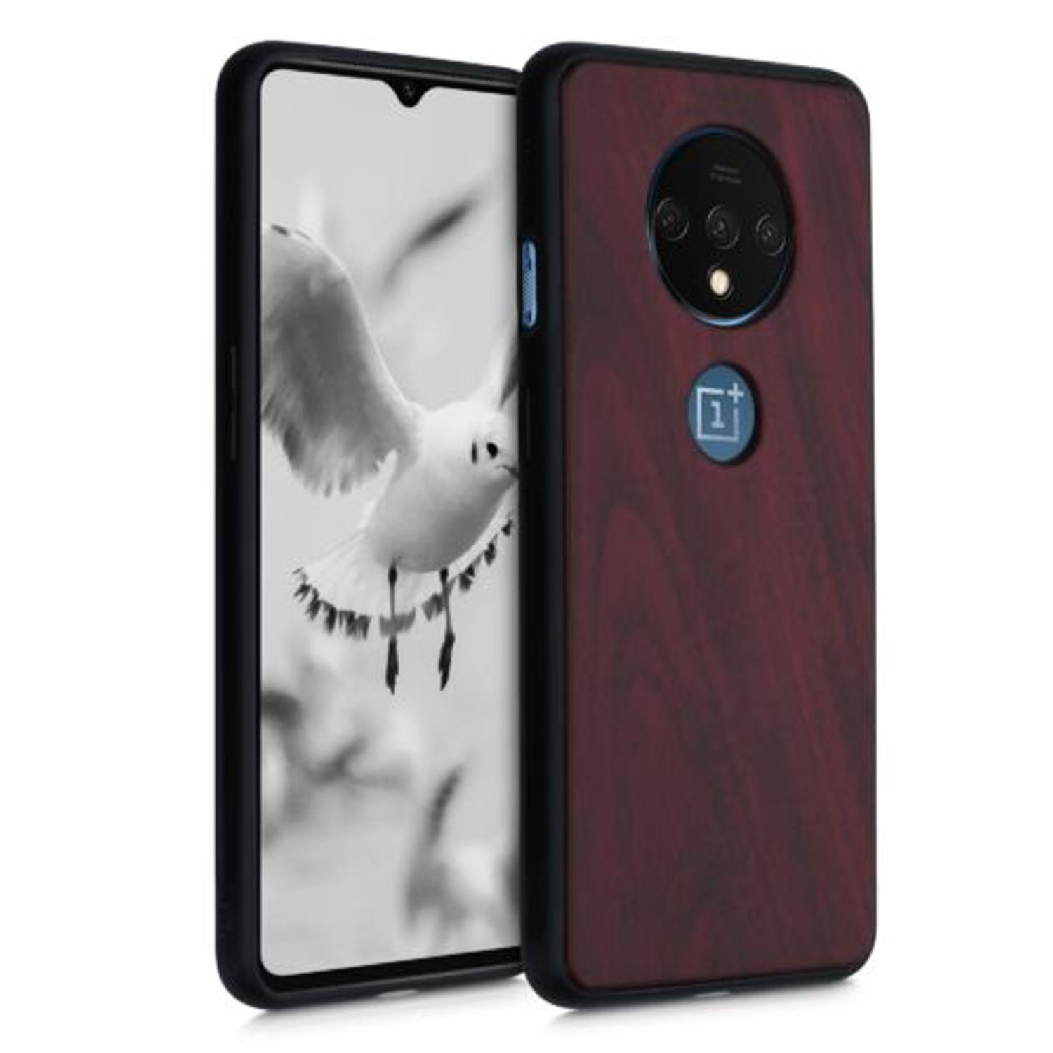 Husa pentru OnePlus 7T, Lemn, Rosu, 50804.20 fotografia produsului