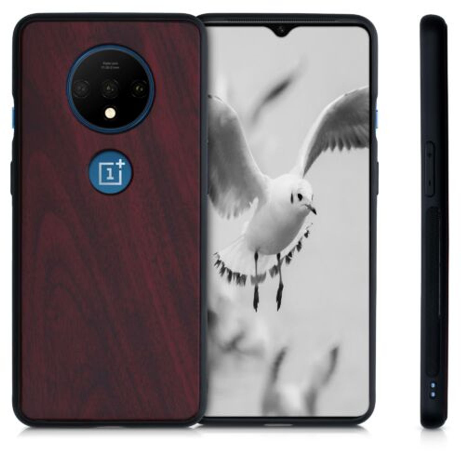 Husa pentru OnePlus 7T, Lemn, Rosu, 50804.20 fotografia produsului View 2 L